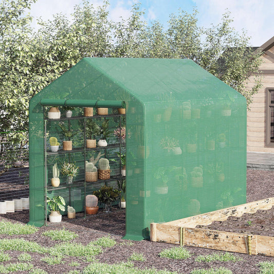 Outsunny Greenhouse - Sturdy Walk-in Garden Shelter - ALL4U RETAILER LTD