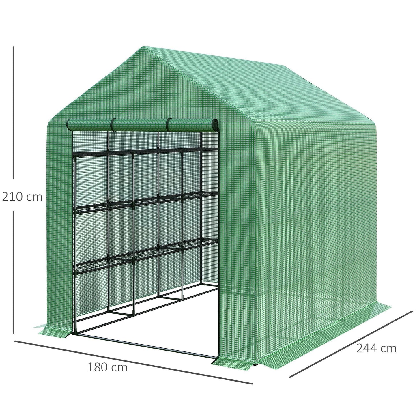 Outsunny Greenhouse - Sturdy Walk-in Garden Shelter - ALL4U RETAILER LTD