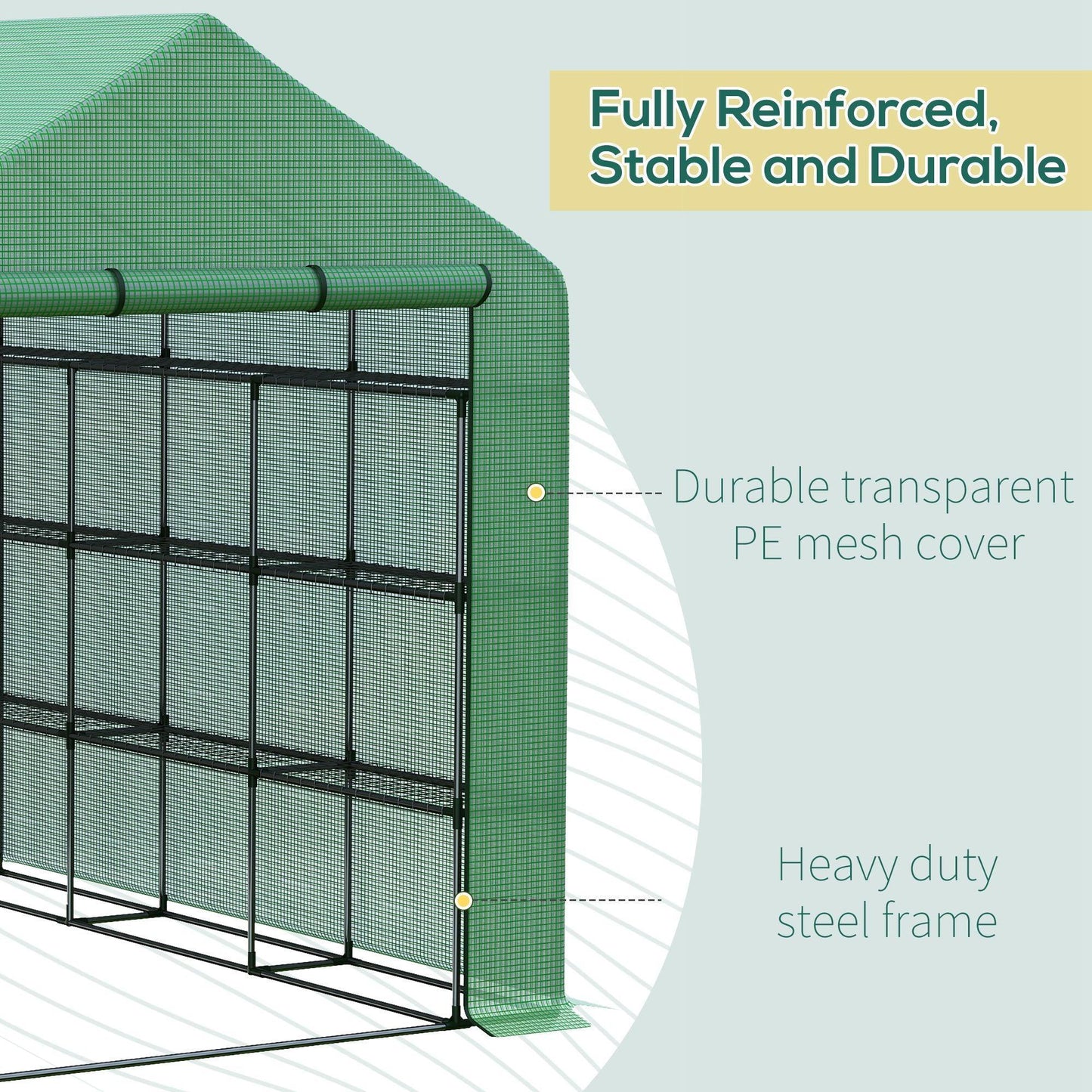 Outsunny Greenhouse - Sturdy Walk-in Garden Shelter - ALL4U RETAILER LTD