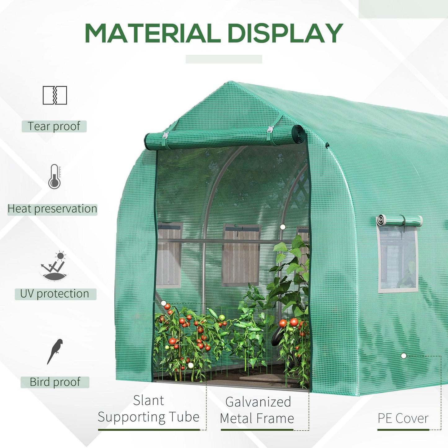 Outsunny Greenhouse with Windows & Door - ALL4U RETAILER LTD