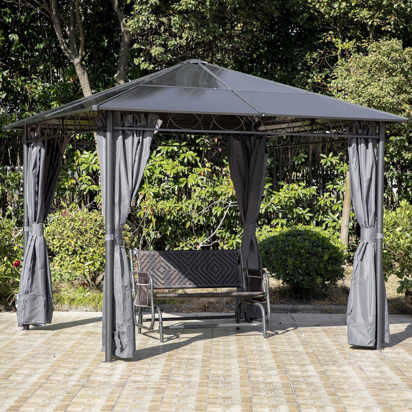 Outsunny Grey Hardtop Gazebo: Stylish & Durable - ALL4U RETAILER LTD