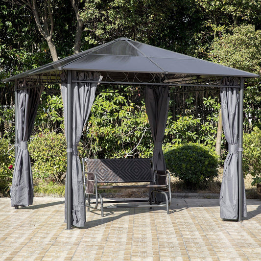 Outsunny Grey Hardtop Gazebo: Stylish & Durable - ALL4U RETAILER LTD