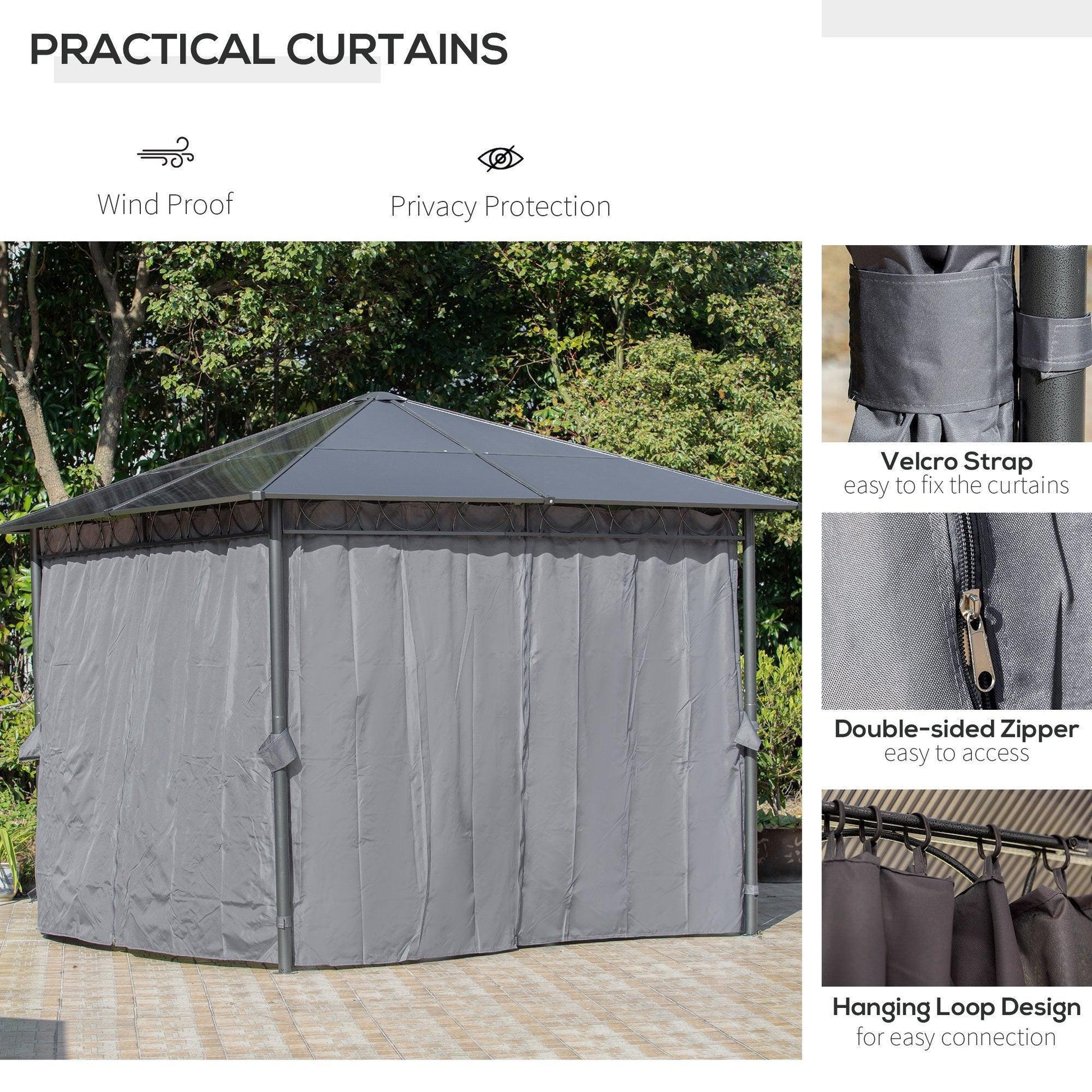 Outsunny Grey Hardtop Gazebo: Stylish & Durable - ALL4U RETAILER LTD