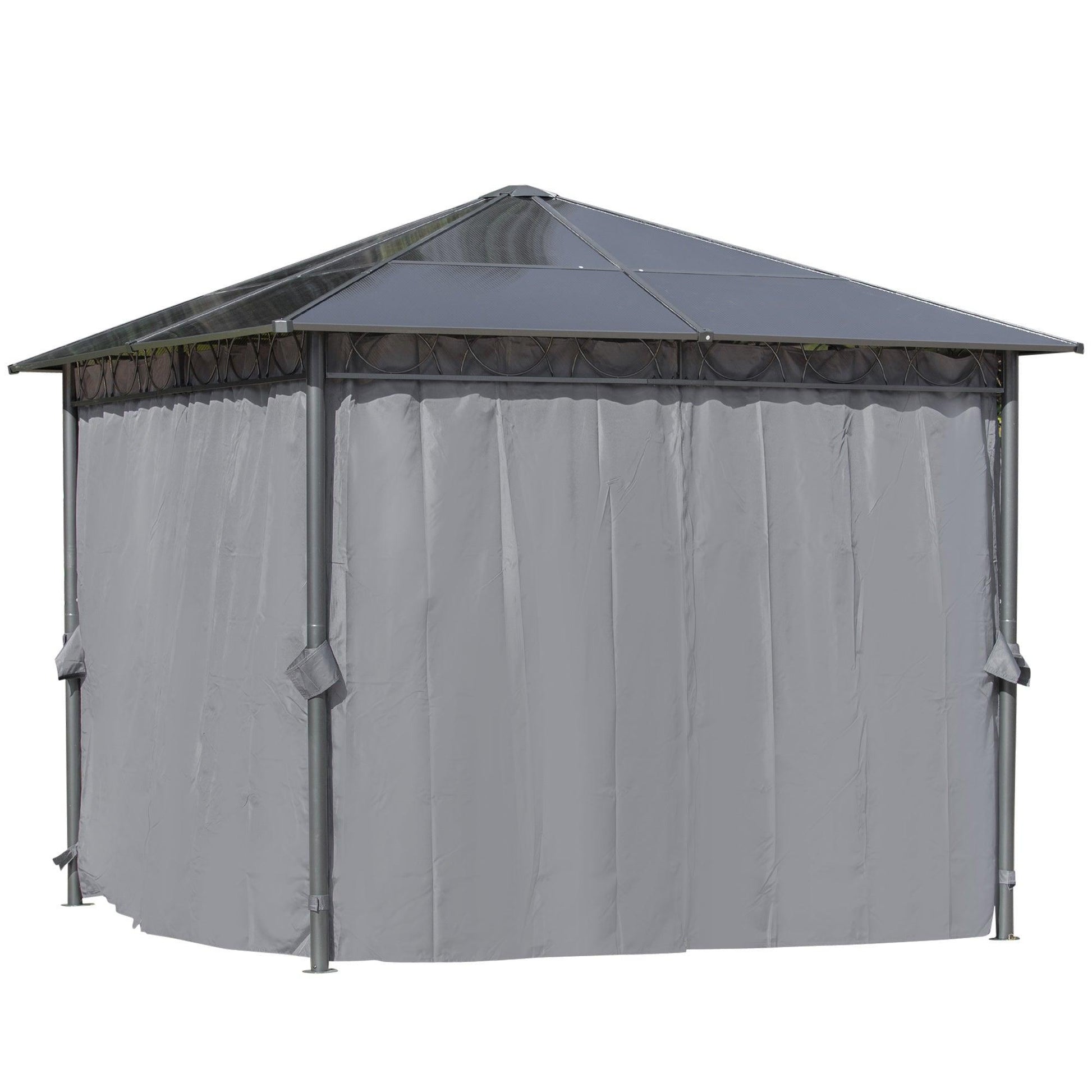 Outsunny Grey Hardtop Gazebo: Stylish & Durable - ALL4U RETAILER LTD