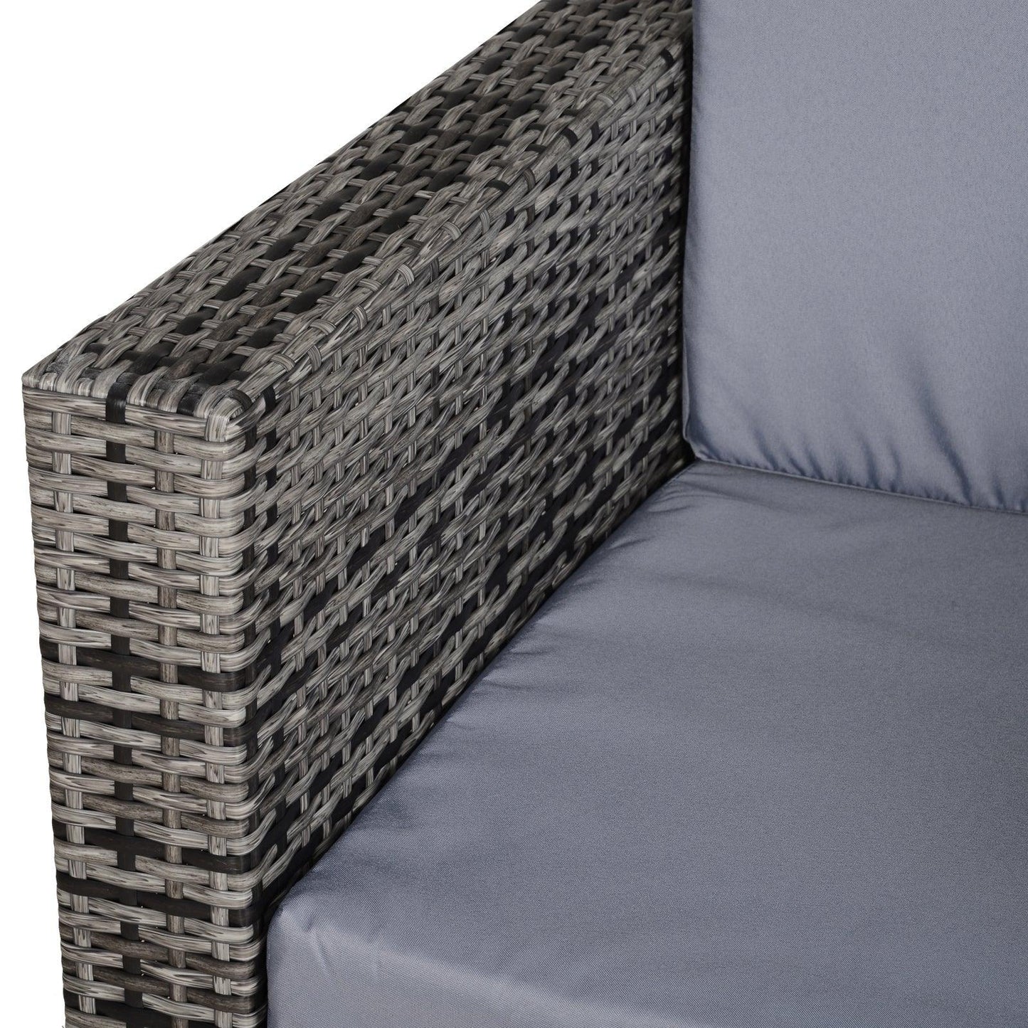 Outsunny Grey Rattan Armchair - All-Weather w/ Cushion - ALL4U RETAILER LTD