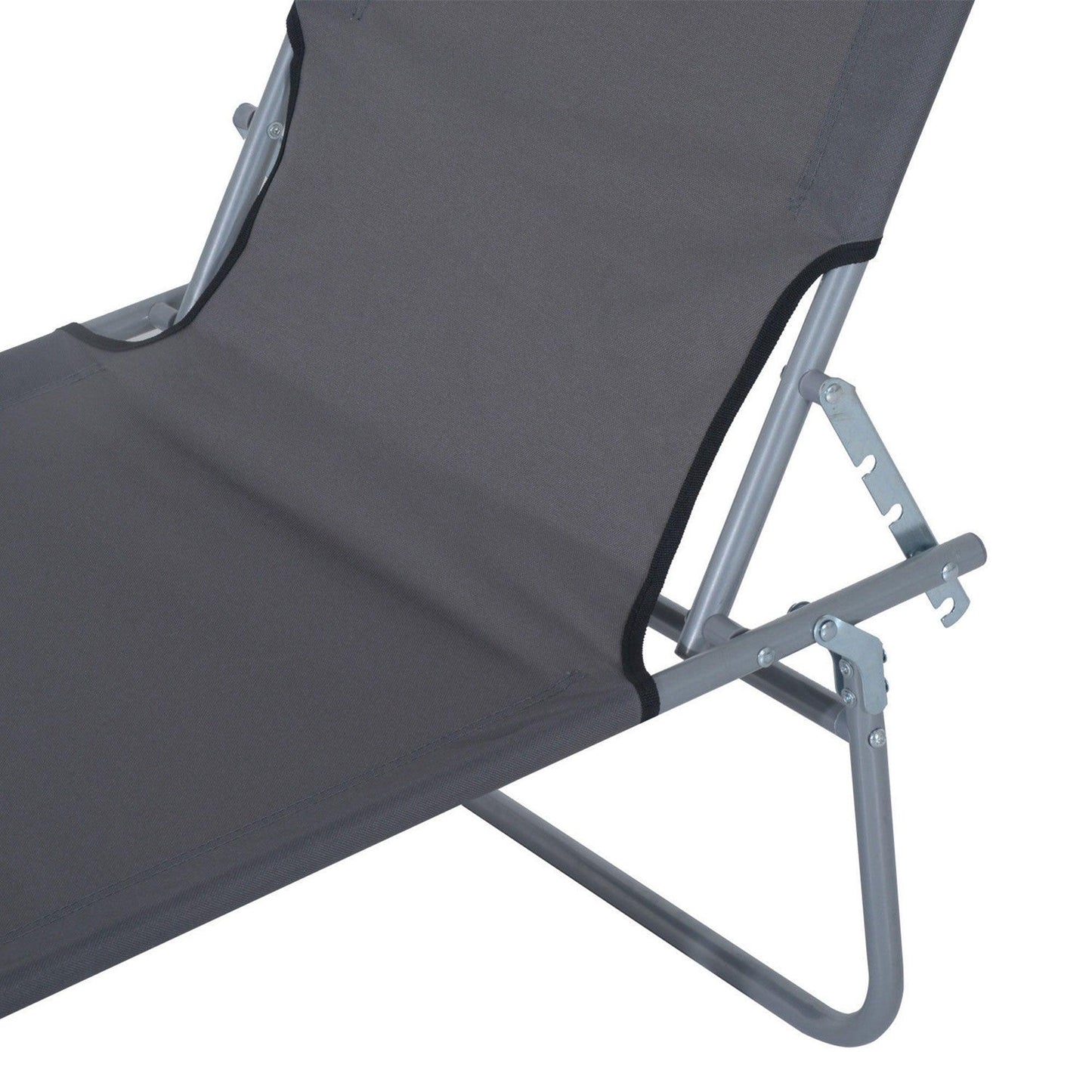 Outsunny Grey Reclining Sun Lounger - ALL4U RETAILER LTD