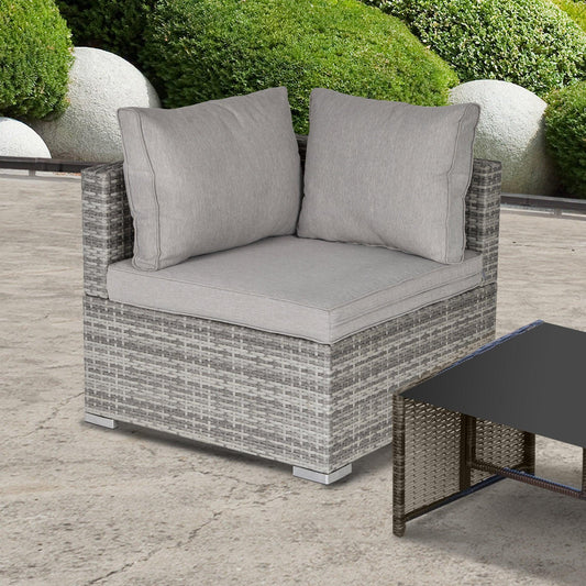 Outsunny Grey Single Sofa Chair: PE Rattan Wicker - ALL4U RETAILER LTD