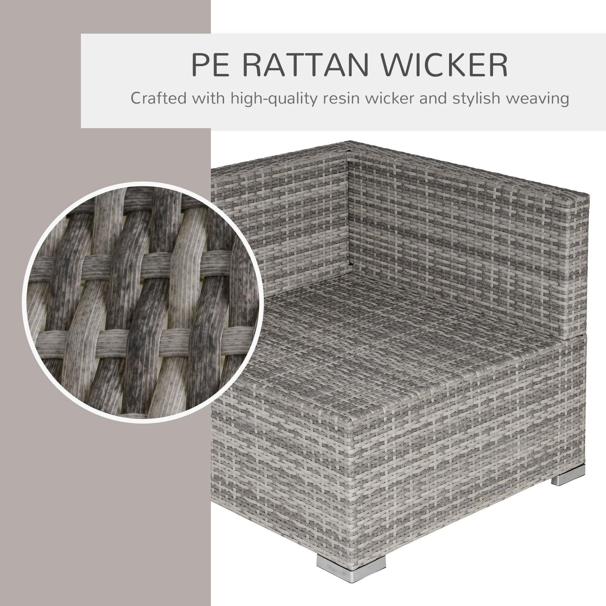 Outsunny Grey Single Sofa Chair: PE Rattan Wicker - ALL4U RETAILER LTD