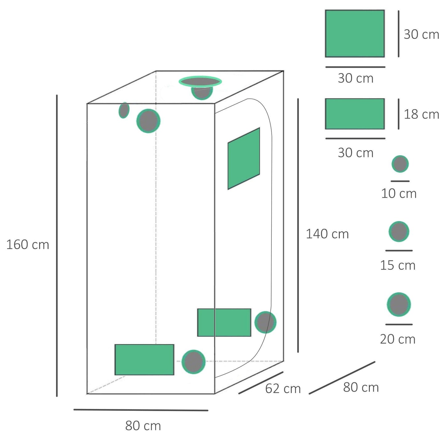 Outsunny Grow Tent - Compact & Efficient - ALL4U RETAILER LTD