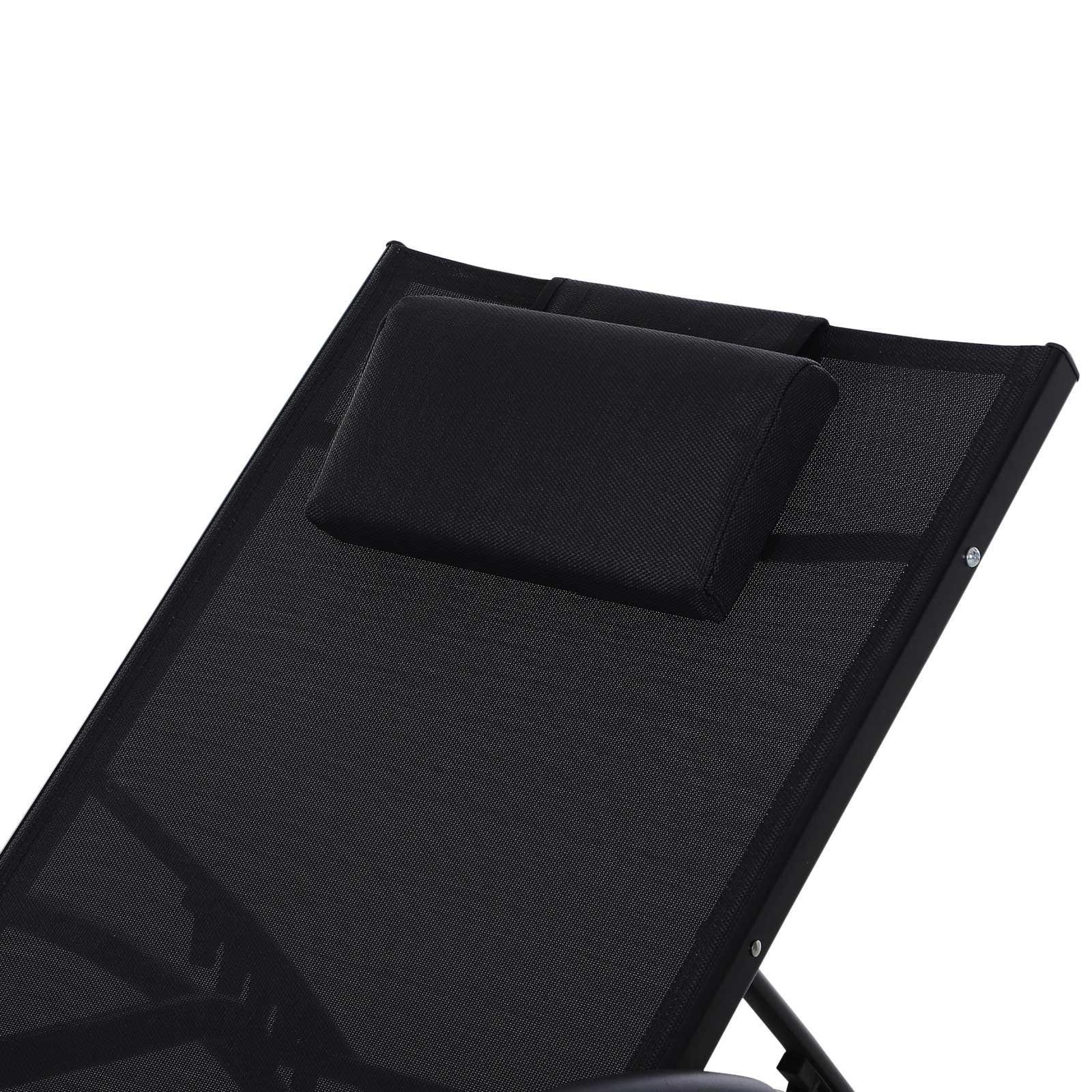 Outsunny Half Circle Sun Lounger - Black - ALL4U RETAILER LTD