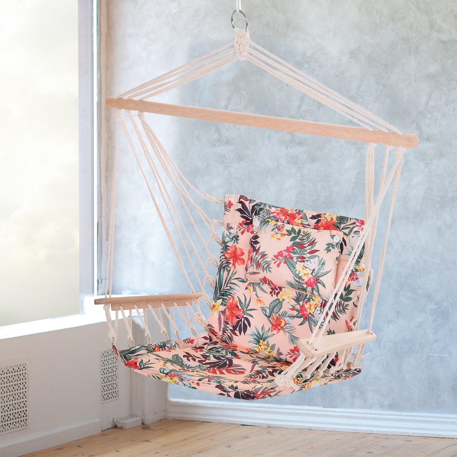 Outsunny Hammock Chair - Stylish Floral Print - ALL4U RETAILER LTD