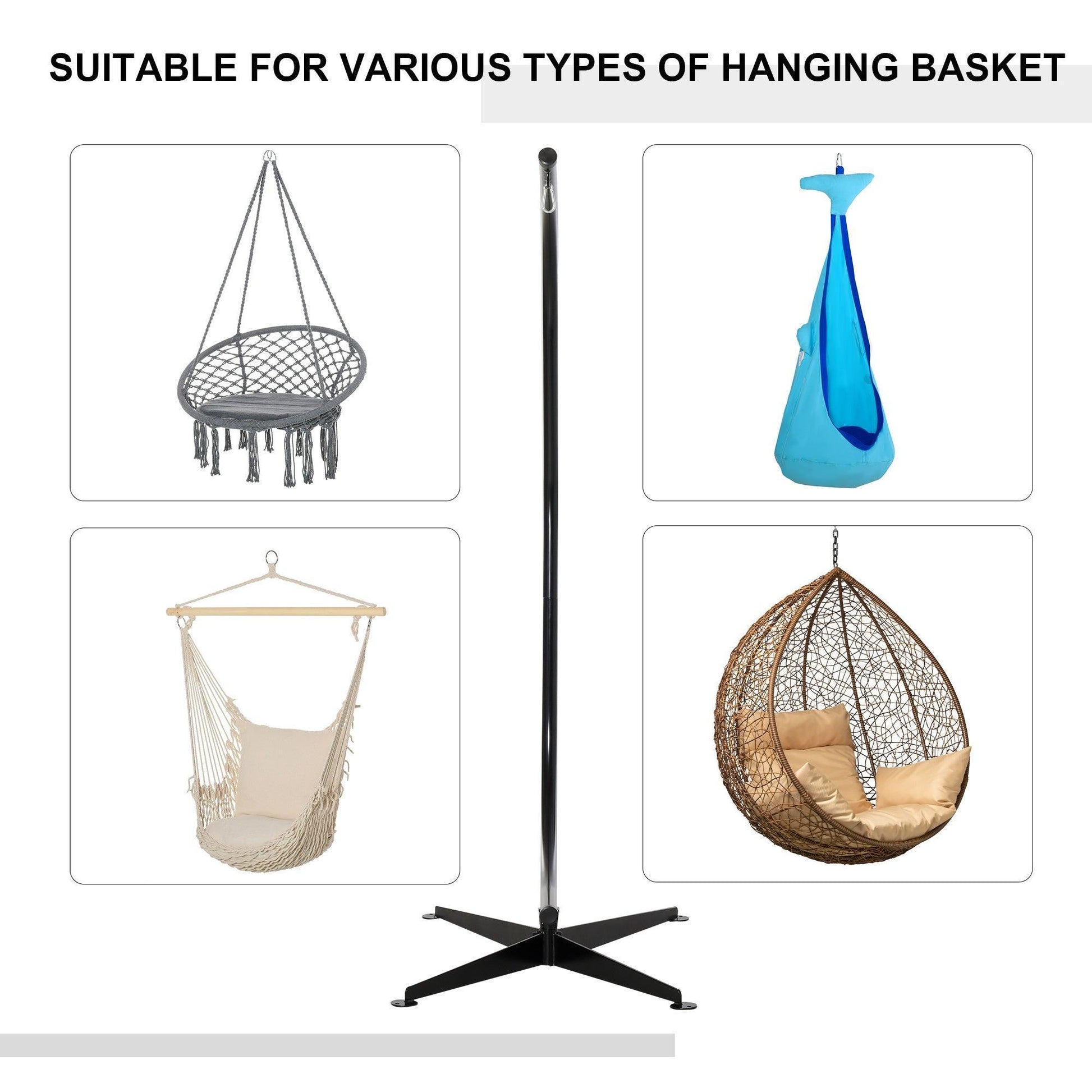 Outsunny Hammock Stand - Sturdy Indoor/Outdoor Steel Stand - ALL4U RETAILER LTD