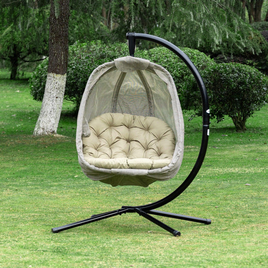 Outsunny Hanging Egg Chair: Cozy Outdoor Swing - ALL4U RETAILER LTD
