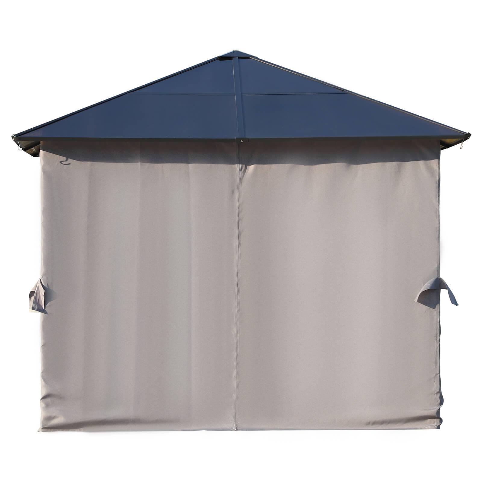 Outsunny Hardtop Gazebo Canopy - 3x3m, Black - ALL4U RETAILER LTD