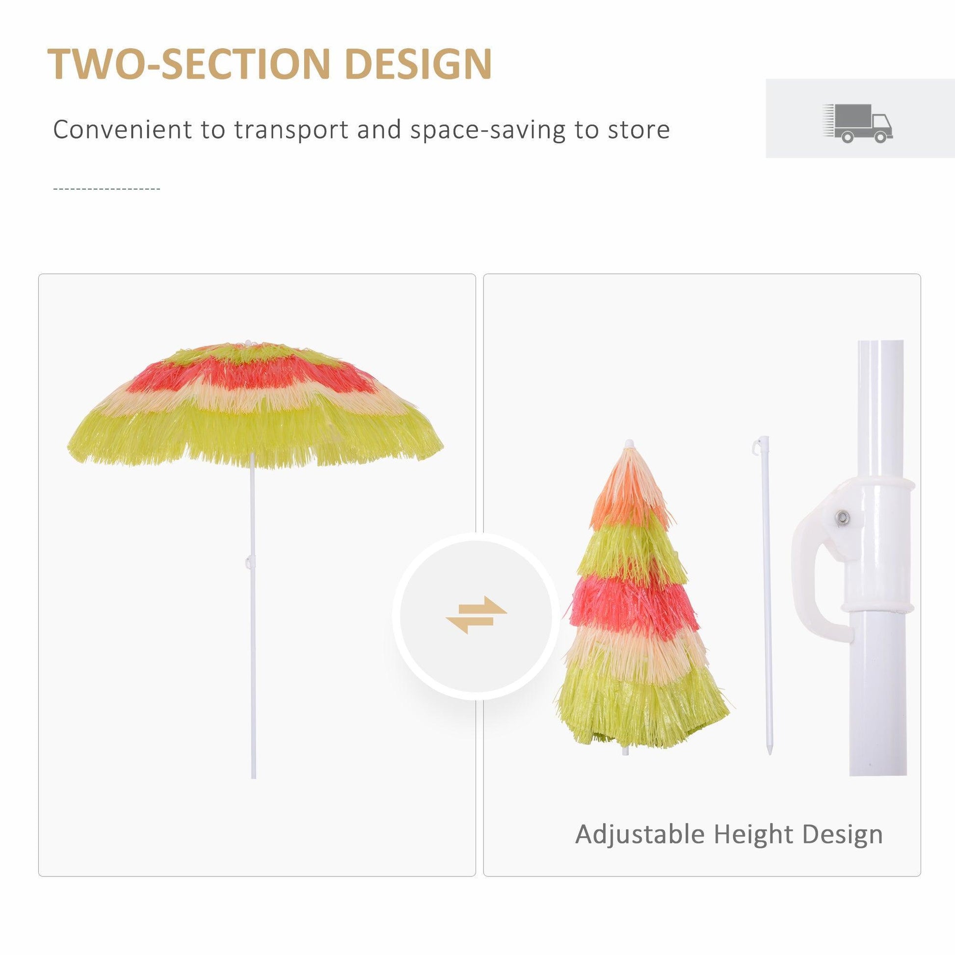 Outsunny Hawaii Beach Umbrella - ALL4U RETAILER LTD