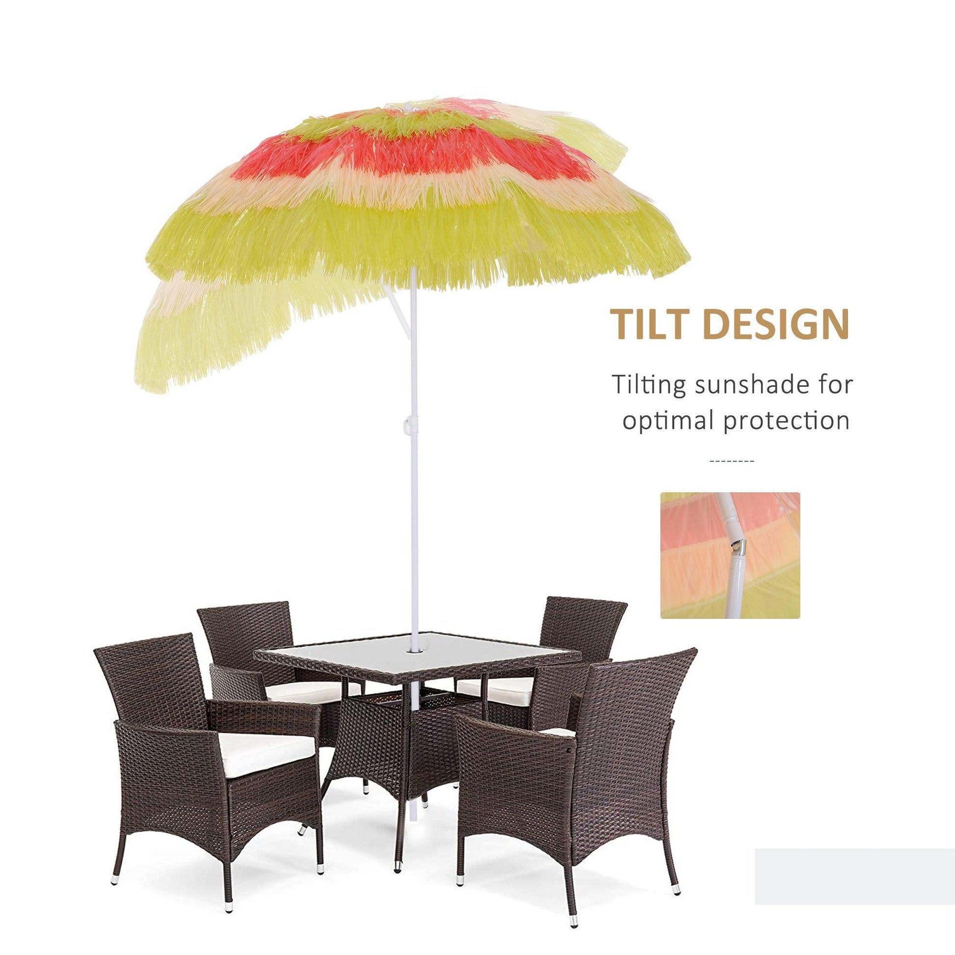 Outsunny Hawaii Beach Umbrella - ALL4U RETAILER LTD