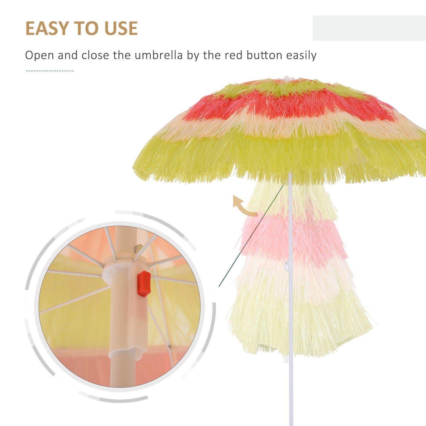 Outsunny Hawaii Beach Umbrella - ALL4U RETAILER LTD