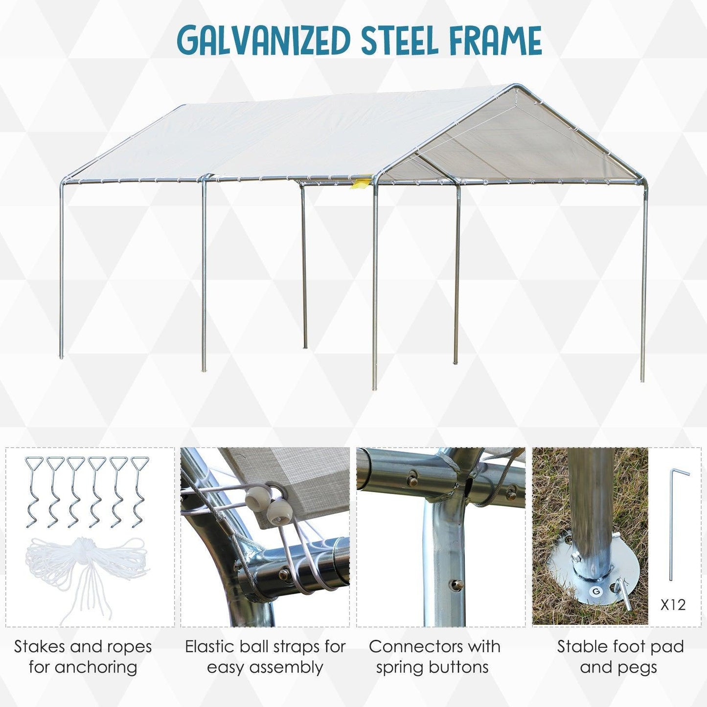 Outsunny Heavy Duty Carport Garage - Waterproof - ALL4U RETAILER LTD