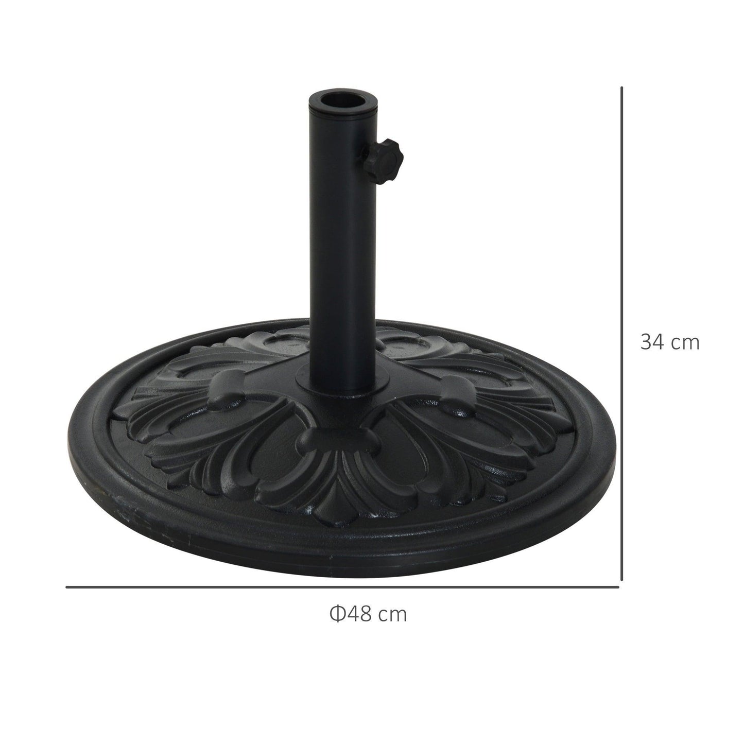 Outsunny Heavy Duty Umbrella Base: Classic Round Cement Stand - ALL4U RETAILER LTD