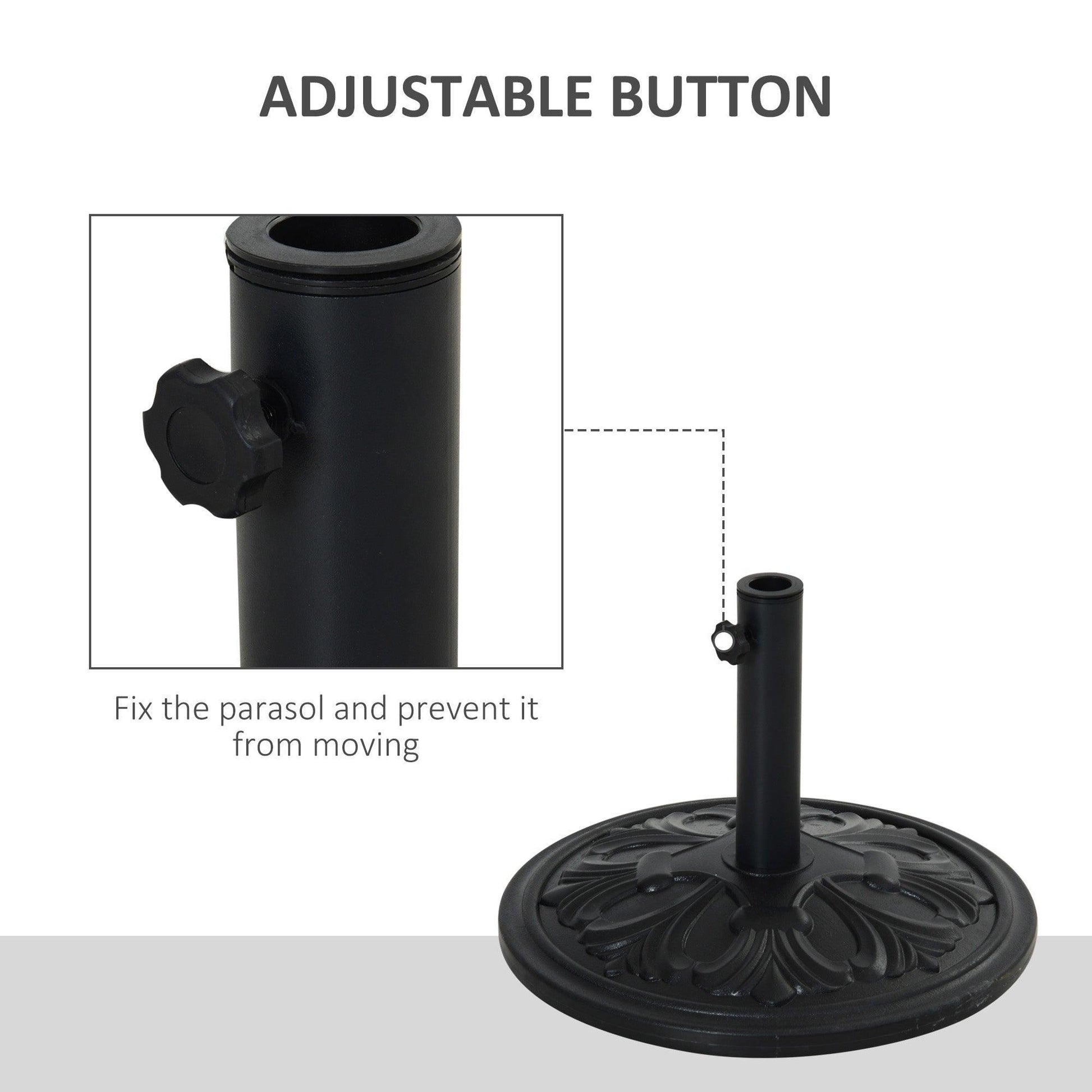 Outsunny Heavy Duty Umbrella Base: Classic Round Cement Stand - ALL4U RETAILER LTD