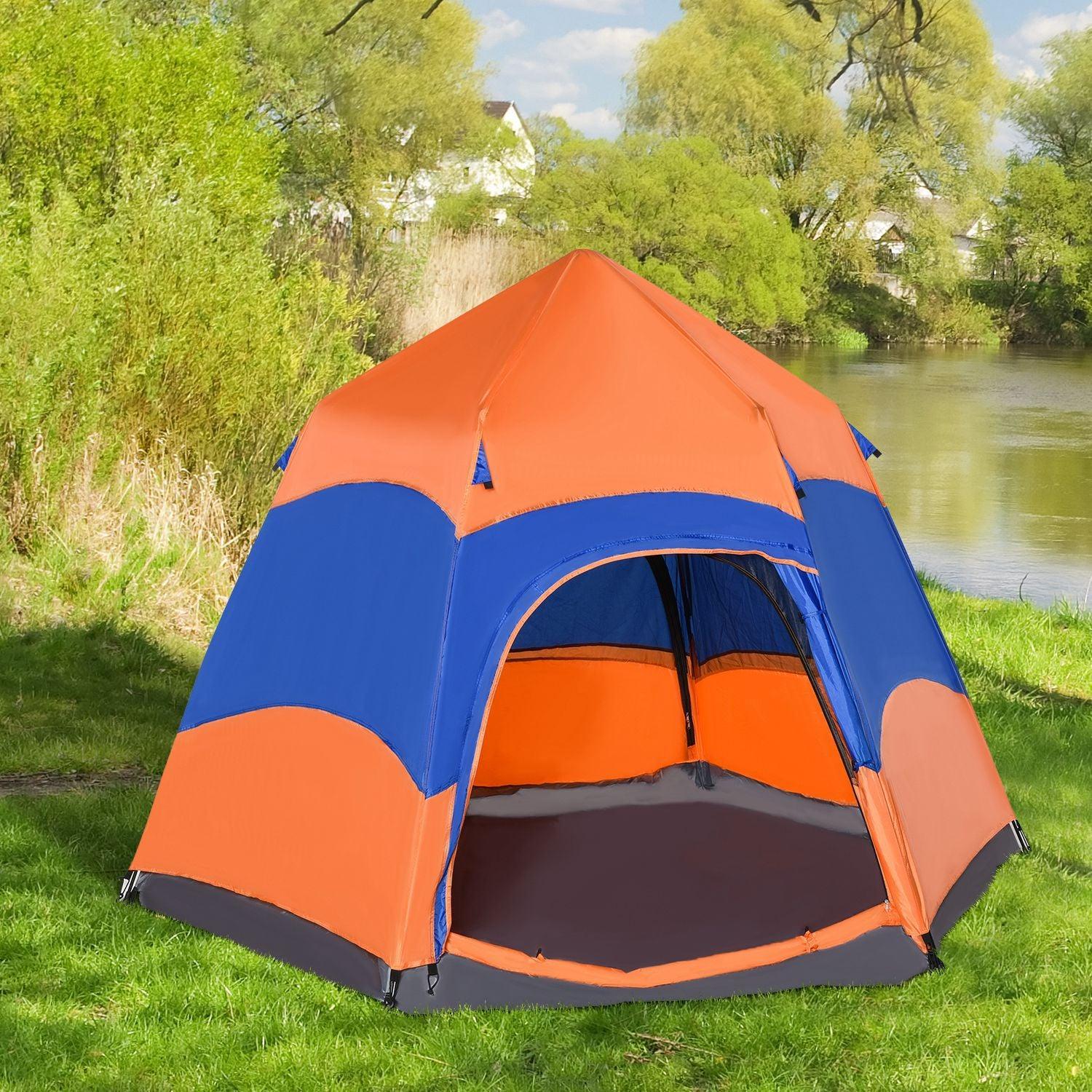 Outsunny Hexagon Camping Tent - 6 Person - ALL4U RETAILER LTD