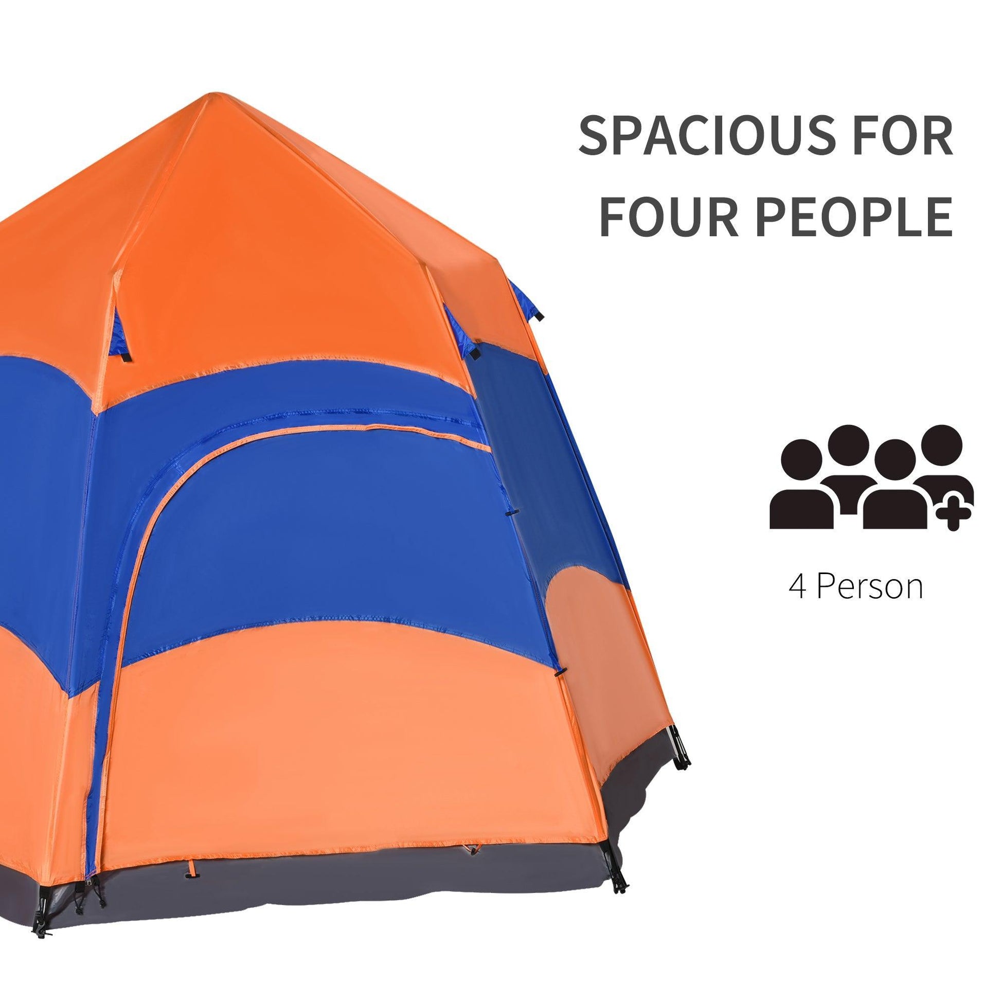 Outsunny Hexagon Camping Tent - 6 Person - ALL4U RETAILER LTD