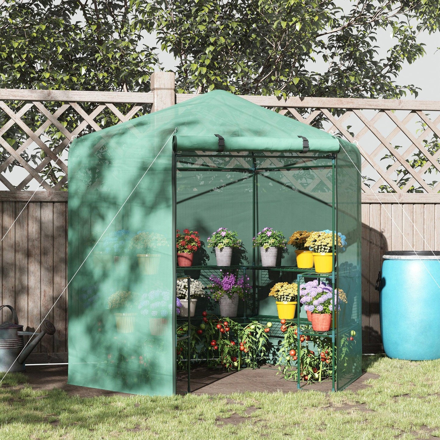 Outsunny Hexagon Garden Greenhouse - PE Planter - ALL4U RETAILER LTD