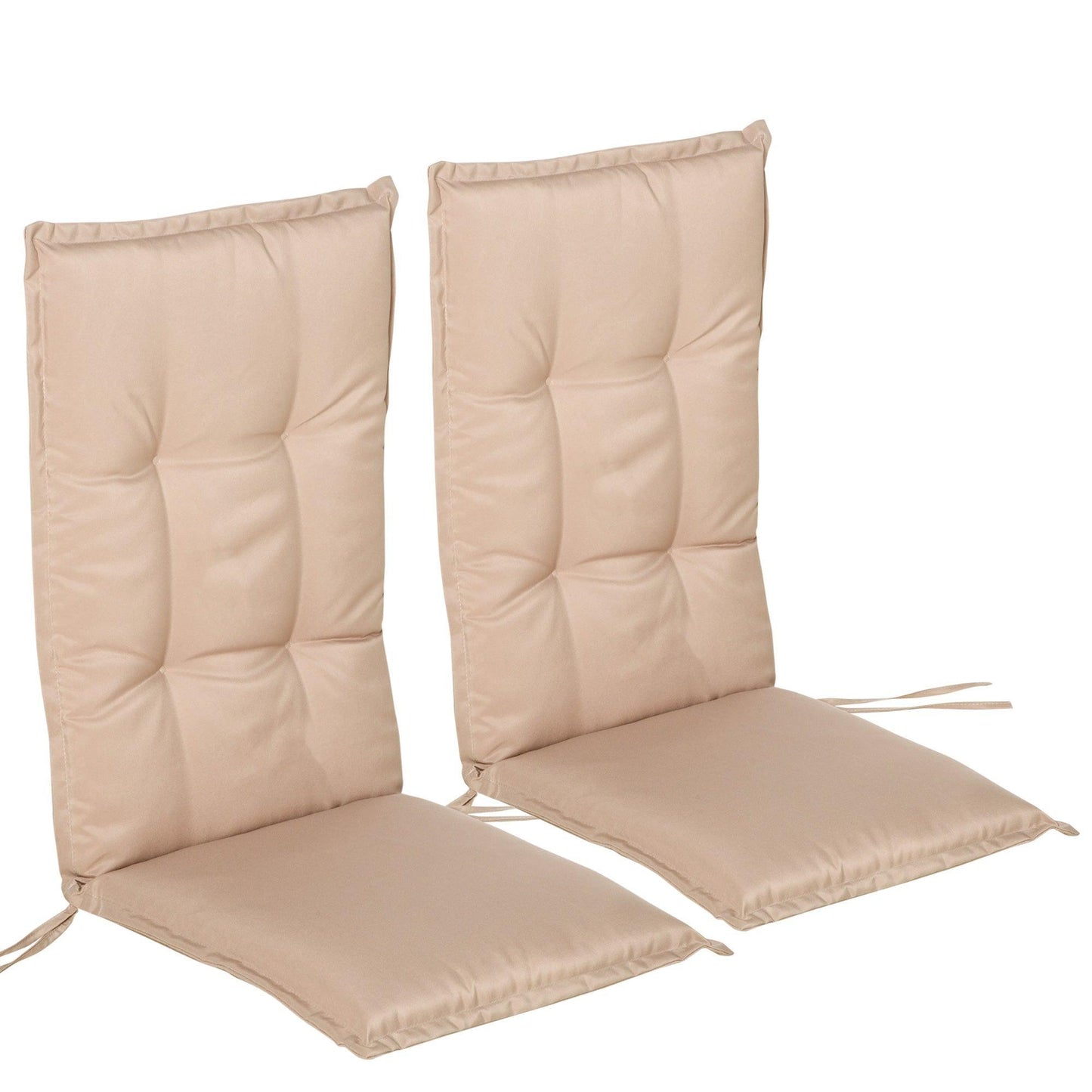 Outsunny High Back Outdoor Chair Cushion - Beige - ALL4U RETAILER LTD