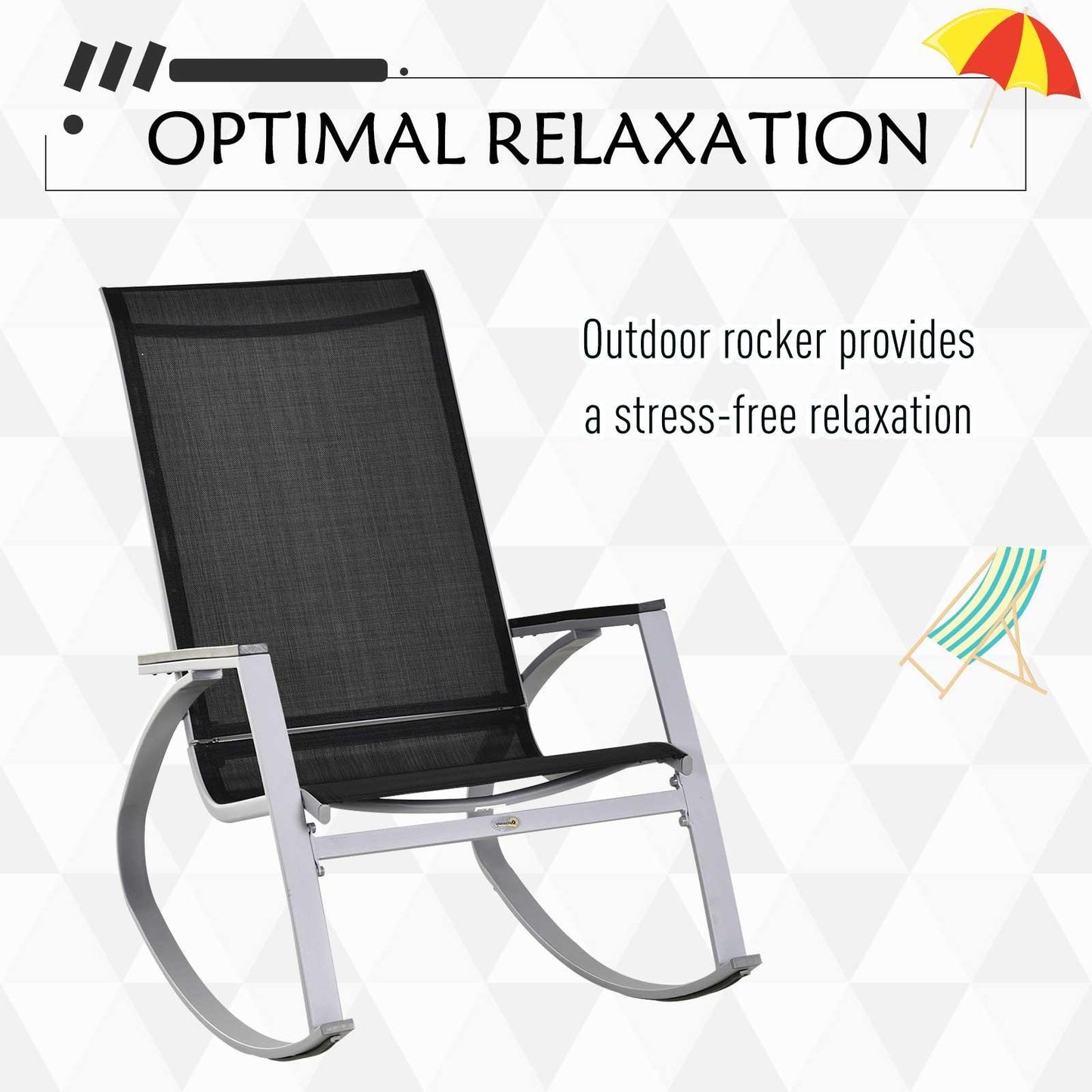 Outsunny High Back Rocking Chair - ALL4U RETAILER LTD