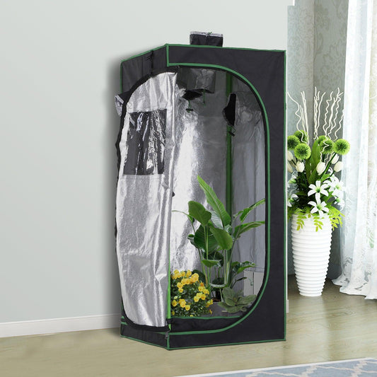 Outsunny Hydroponic Grow Tent: Window, Tool Bag - 60x60x140cm - ALL4U RETAILER LTD