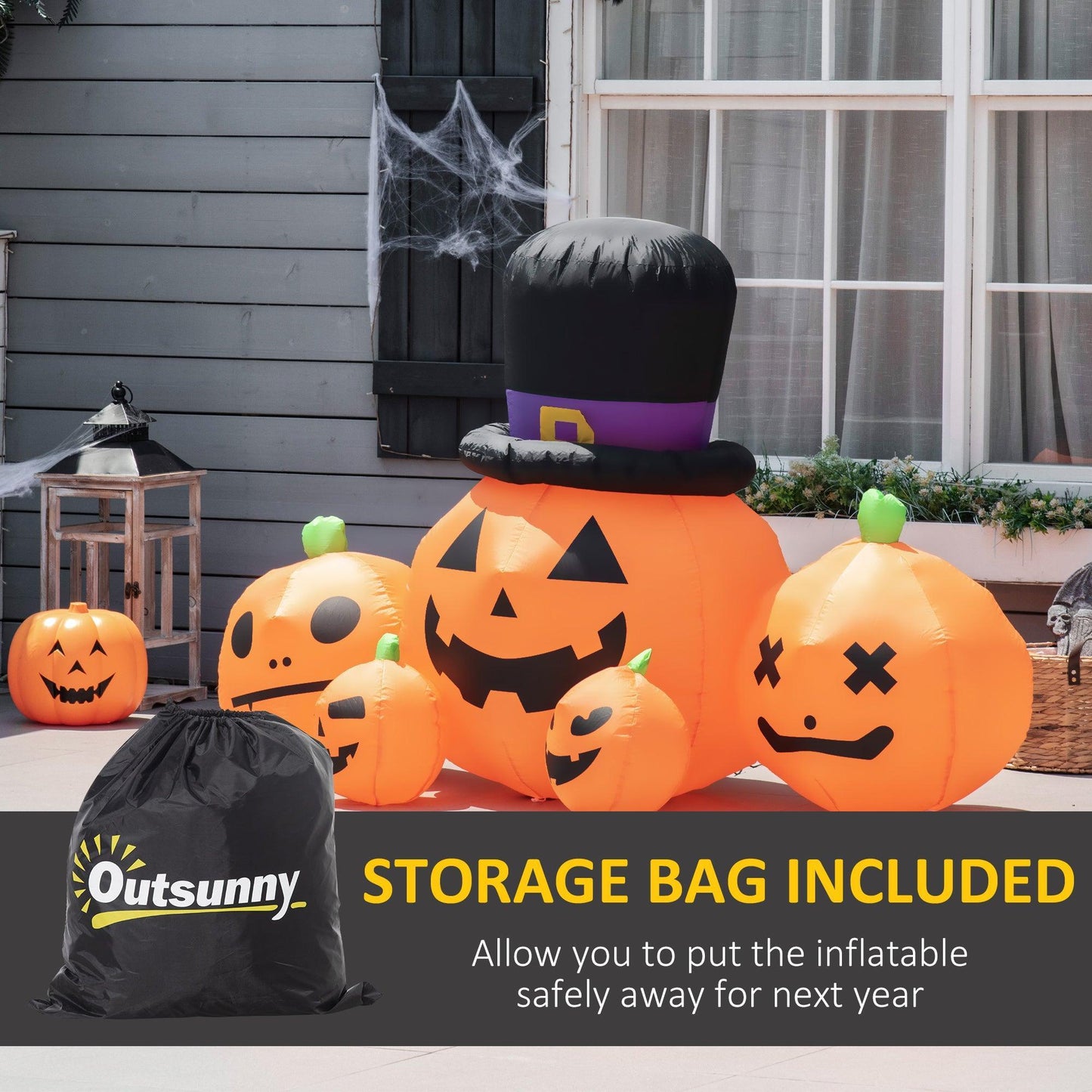 Outsunny Inflatable Halloween Pumpkin Display - ALL4U RETAILER LTD