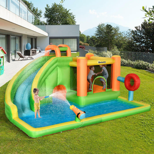 Outsunny Kids 7-in-1 Bounce Castle with Slide and Pool - ALL4U RETAILER LTD