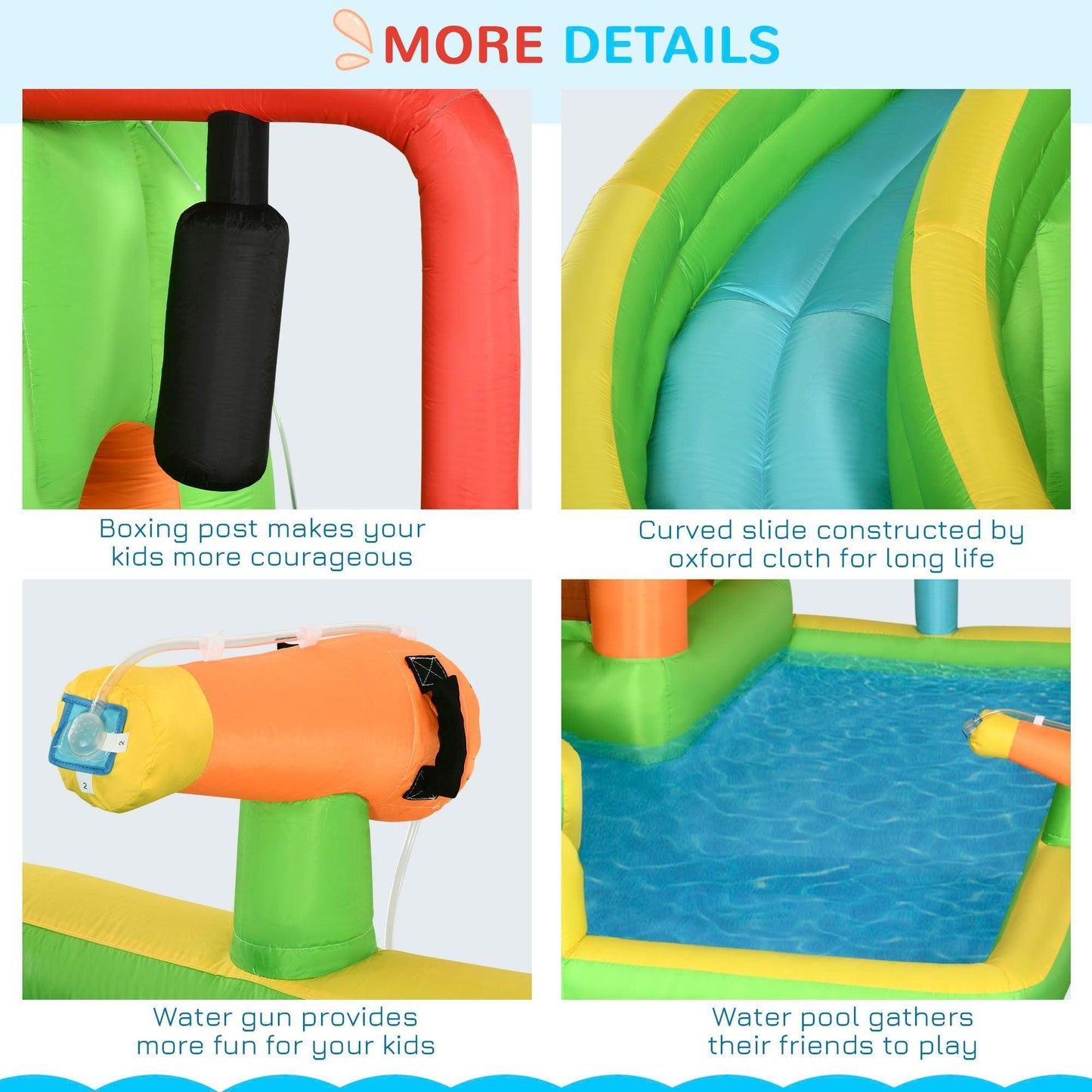 Outsunny Kids 7-in-1 Bounce Castle with Slide and Pool - ALL4U RETAILER LTD