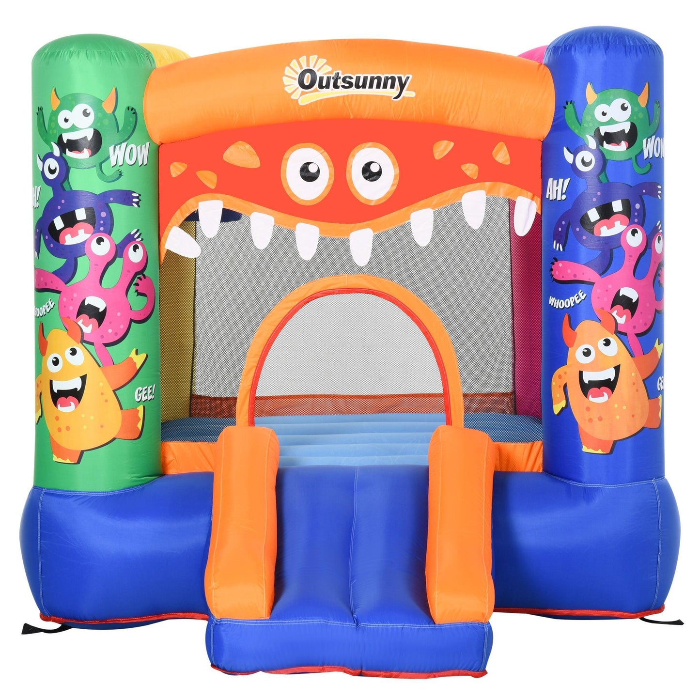 Outsunny Kids Bounce Castle House Trampoline Slide - Monster Design - ALL4U RETAILER LTD