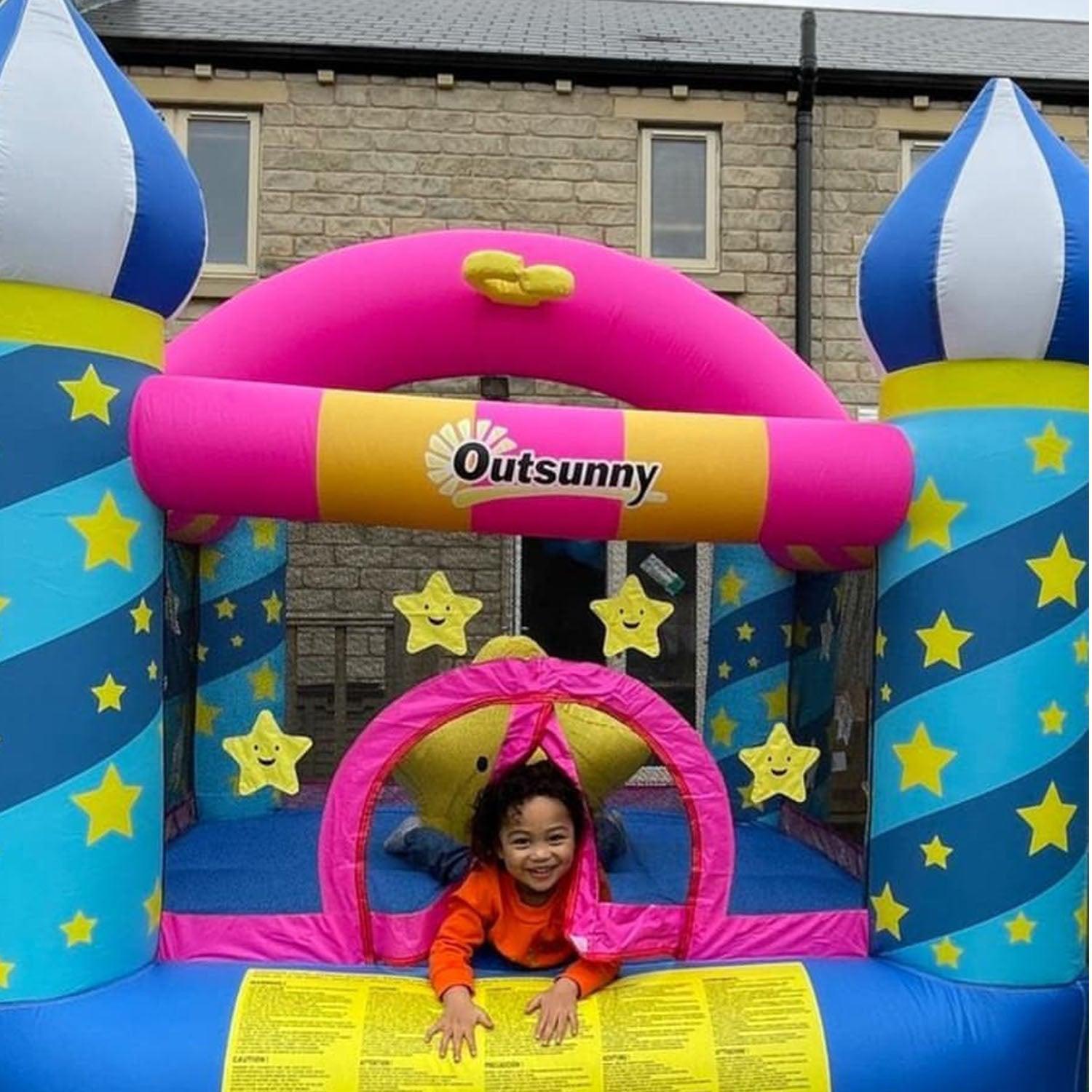 Outsunny Kids Bounce Castle- Inflatable Trampoline for Age 3-12 - ALL4U RETAILER LTD