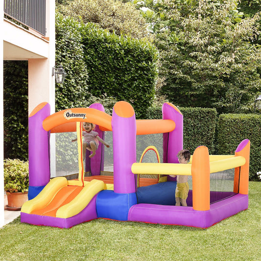 Outsunny Kids Inflatable 3-in-1 Bounce Castle with Slide - ALL4U RETAILER LTD