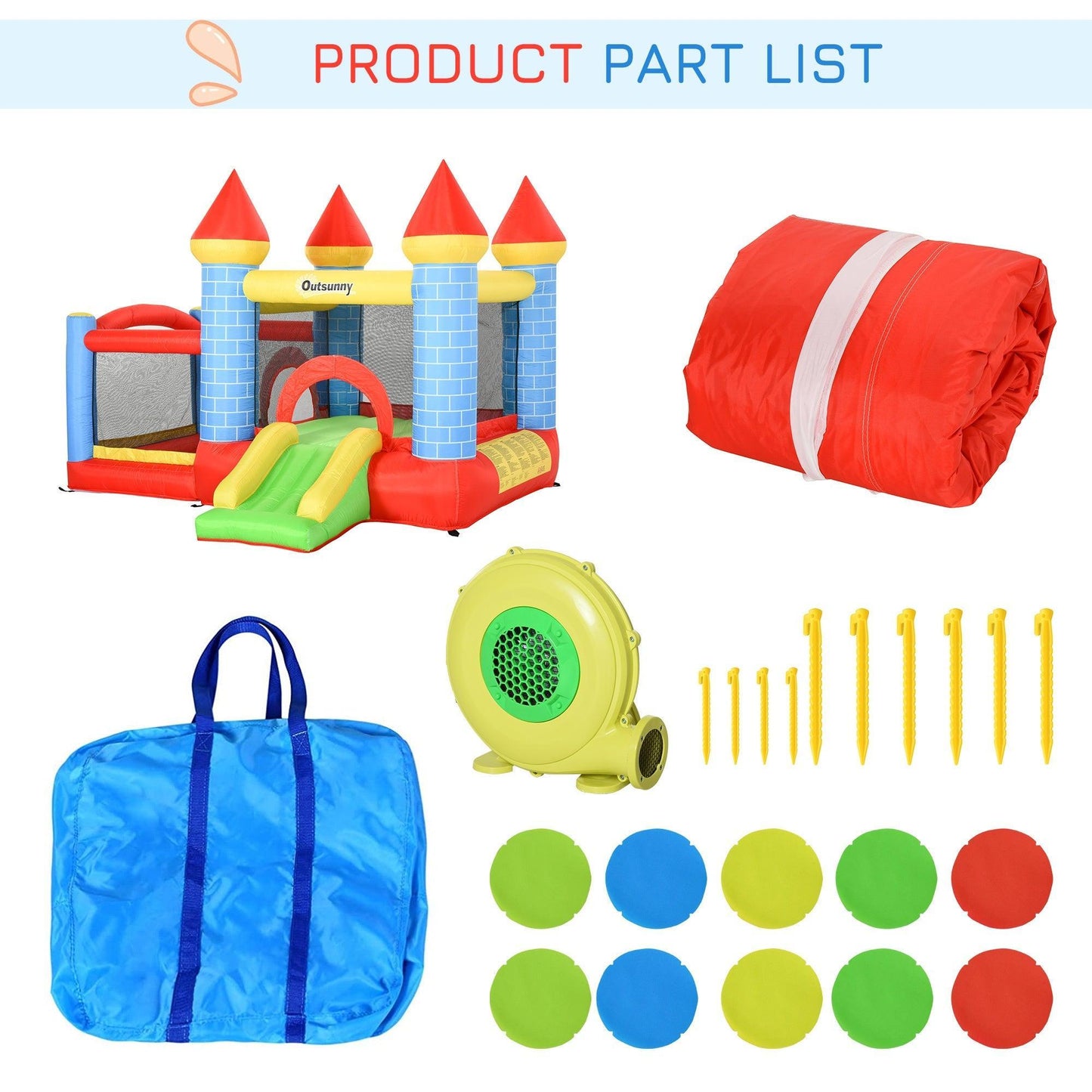 Outsunny Kids Inflatable Bounce Castle 4-in-1 - Perfect for Ages 3-10 - ALL4U RETAILER LTD