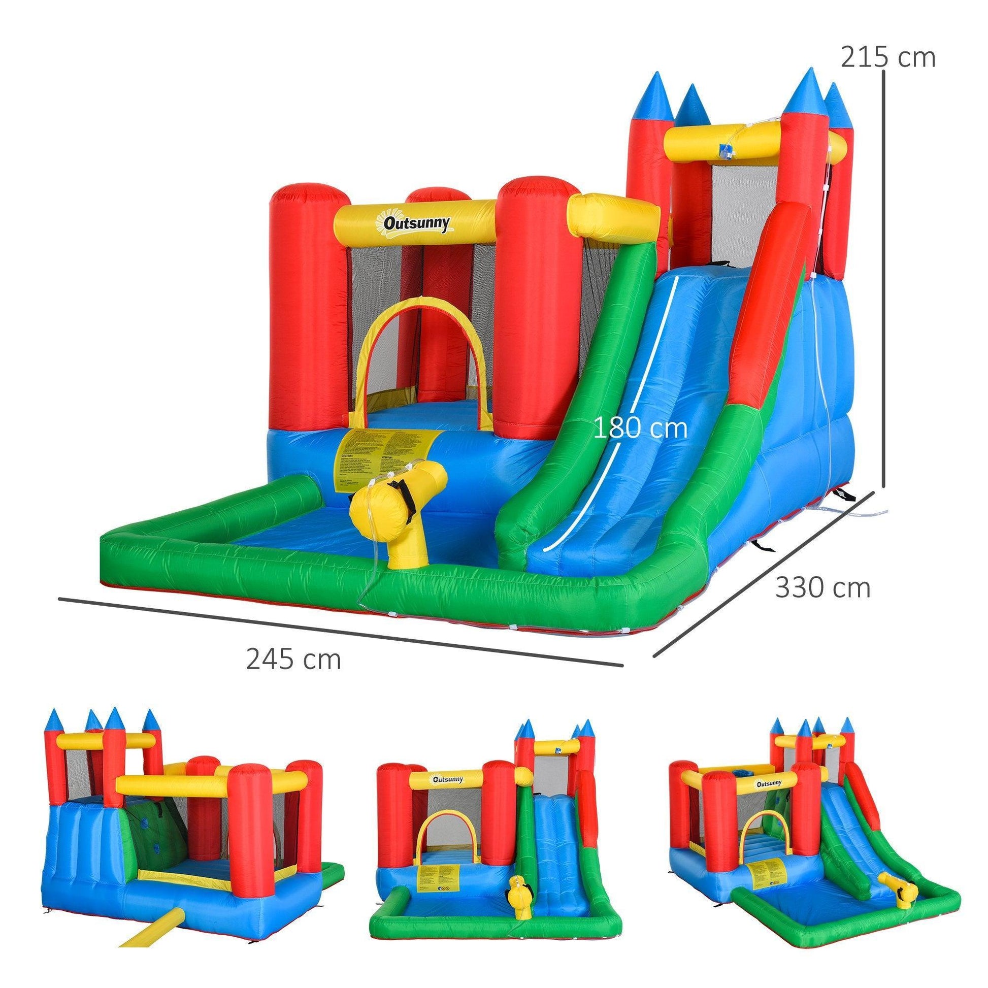 Outsunny Kids Inflatable Water Slide: Fun & Exciting 6-in-1 - ALL4U RETAILER LTD