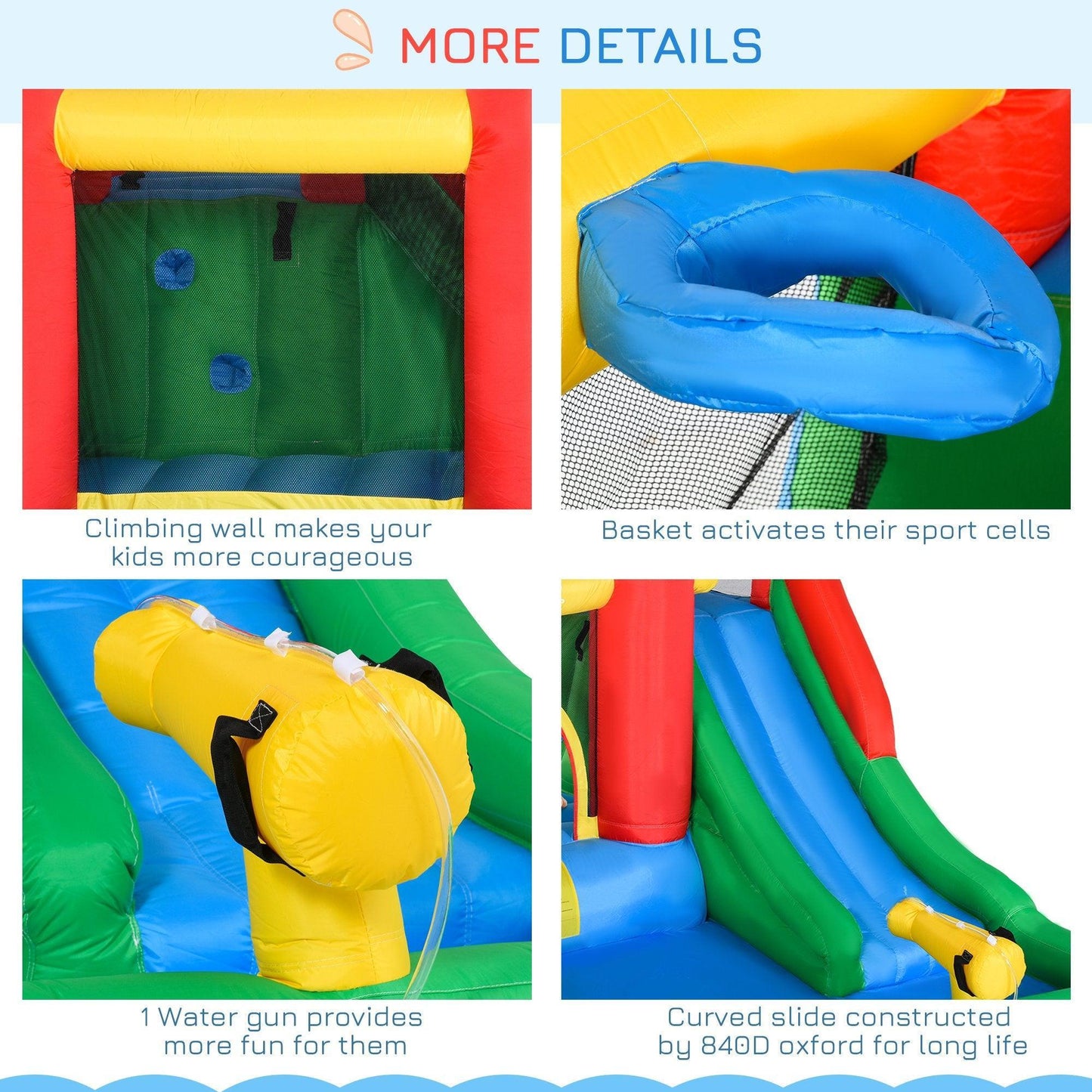 Outsunny Kids Inflatable Water Slide: Fun & Exciting 6-in-1 - ALL4U RETAILER LTD