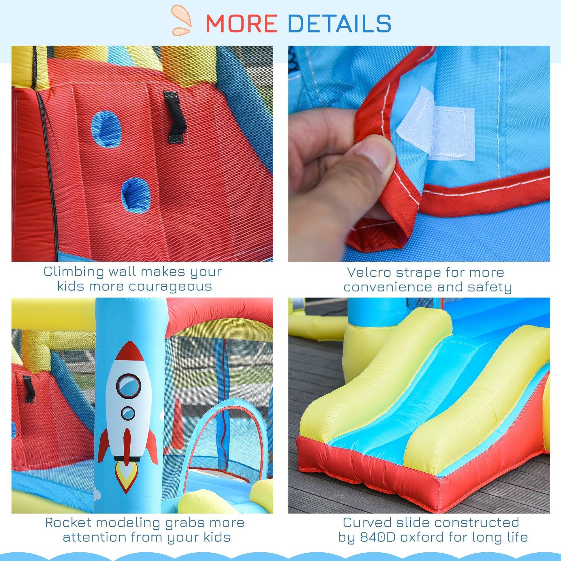 Outsunny Kids Rocket Bounce Castle - ALL4U RETAILER LTD