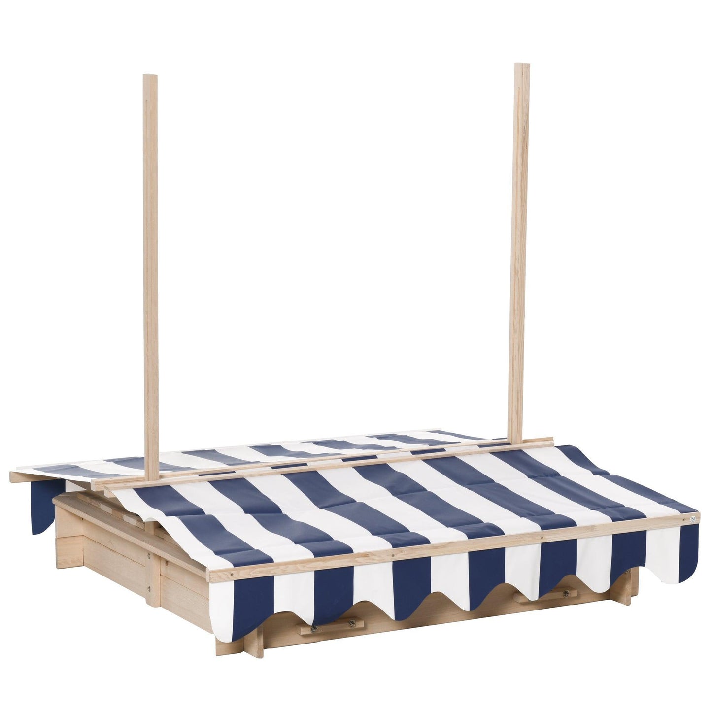 Outsunny Kids Sandbox with Adjustable Canopy - 106x106cm - ALL4U RETAILER LTD