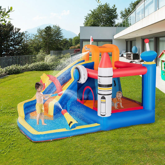 Outsunny Kids Water Slide Bounce Castle with Trampoline - ALL4U RETAILER LTD