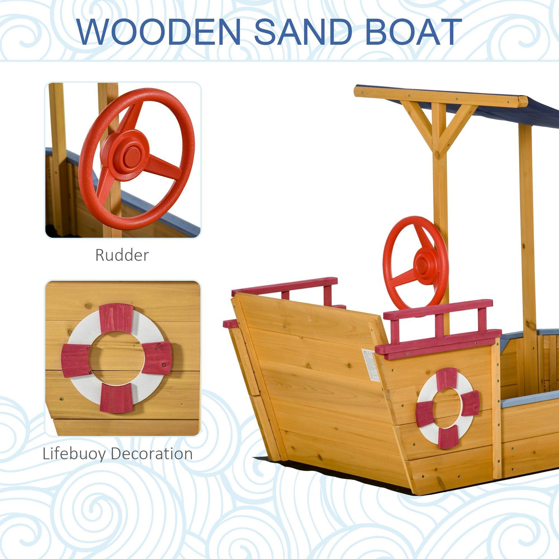 Outsunny Kids Wooden Sandbox Play Station - Outdoor Fun for Ages 3-8 - ALL4U RETAILER LTD