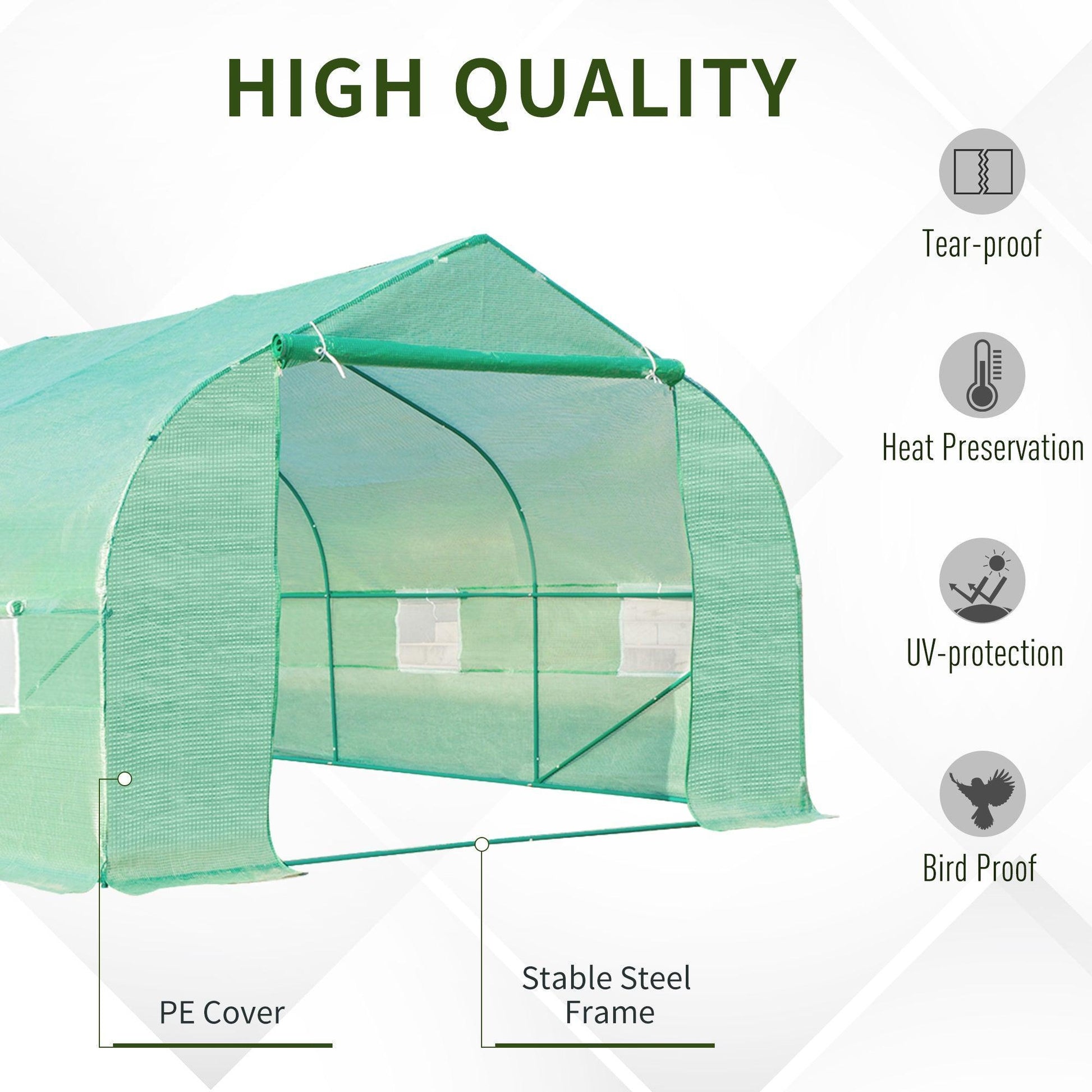 Outsunny Large 6x3m Metal Frame Greenhouse - ALL4U RETAILER LTD