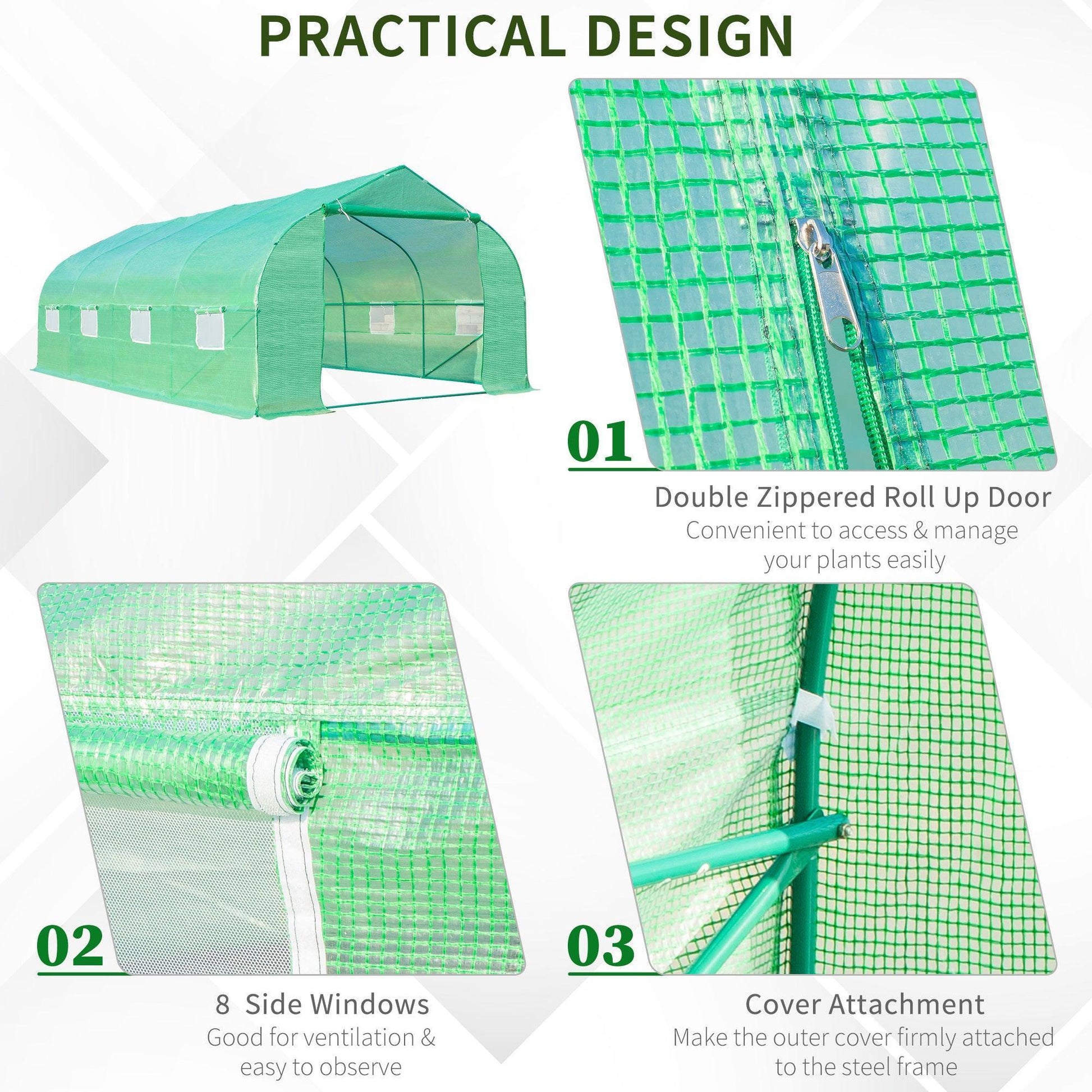 Outsunny Large 6x3m Metal Frame Greenhouse - ALL4U RETAILER LTD