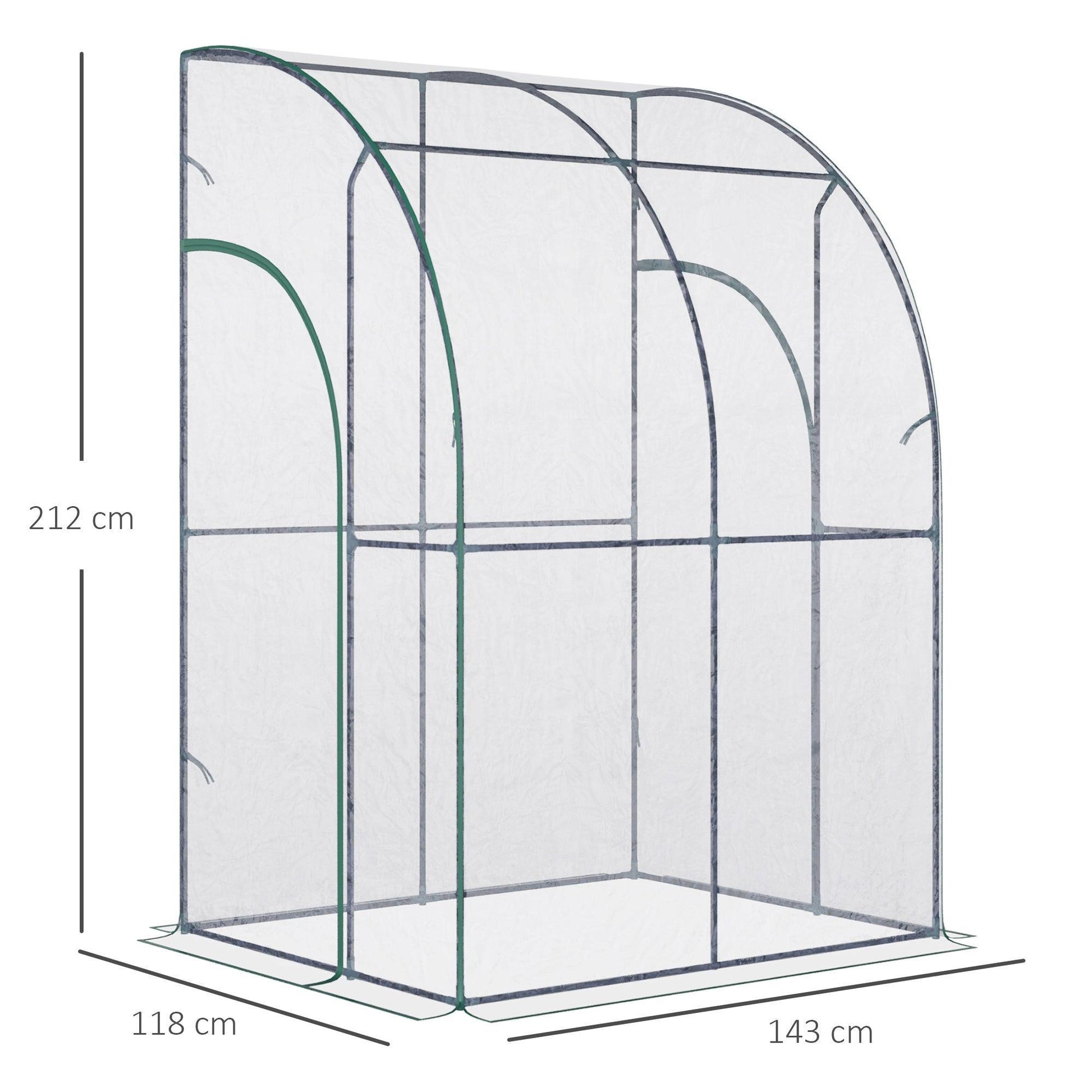 Outsunny Lean-to Greenhouse with Zippered Door - ALL4U RETAILER LTD