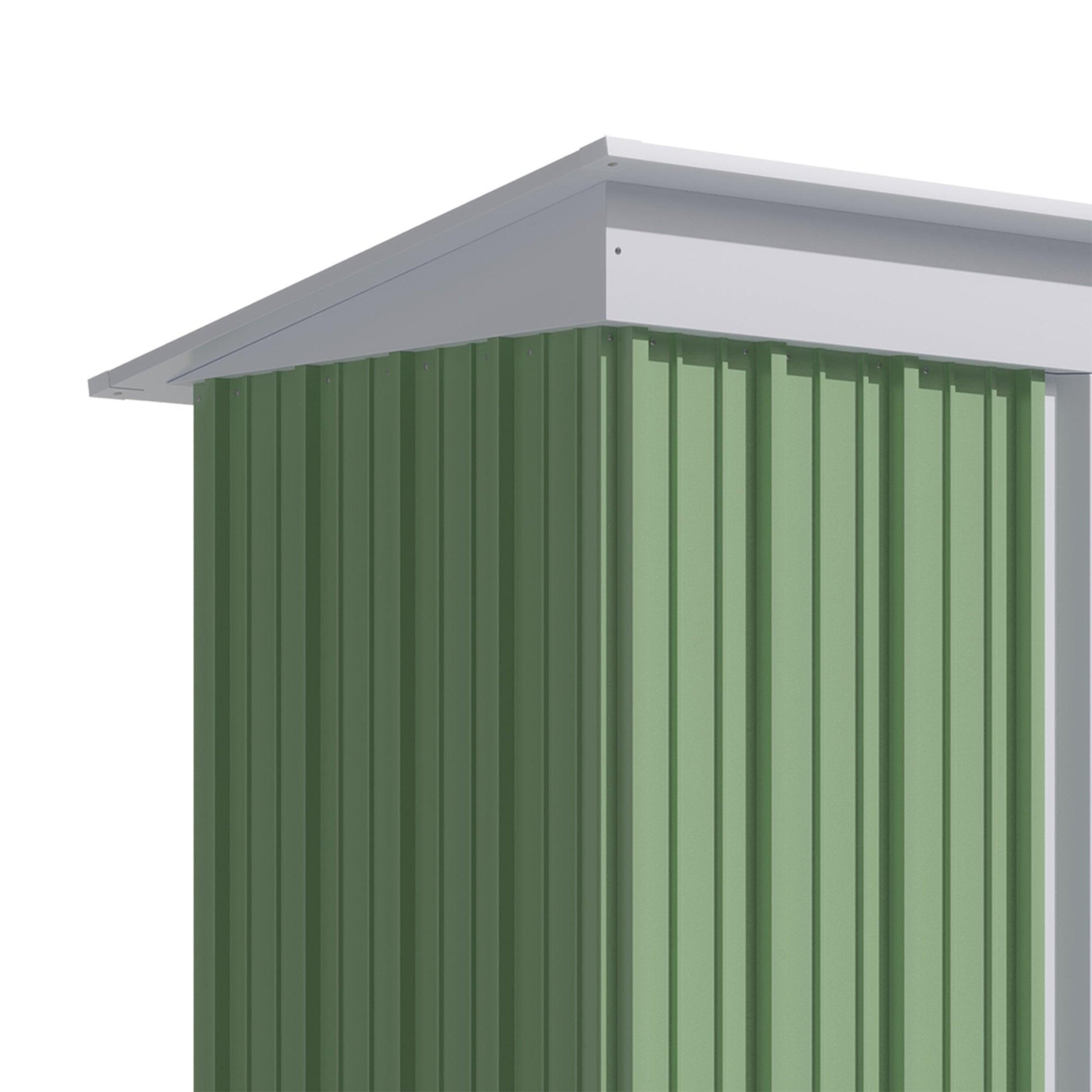 Outsunny Lean-to Metal Garden Shed - Green - ALL4U RETAILER LTD