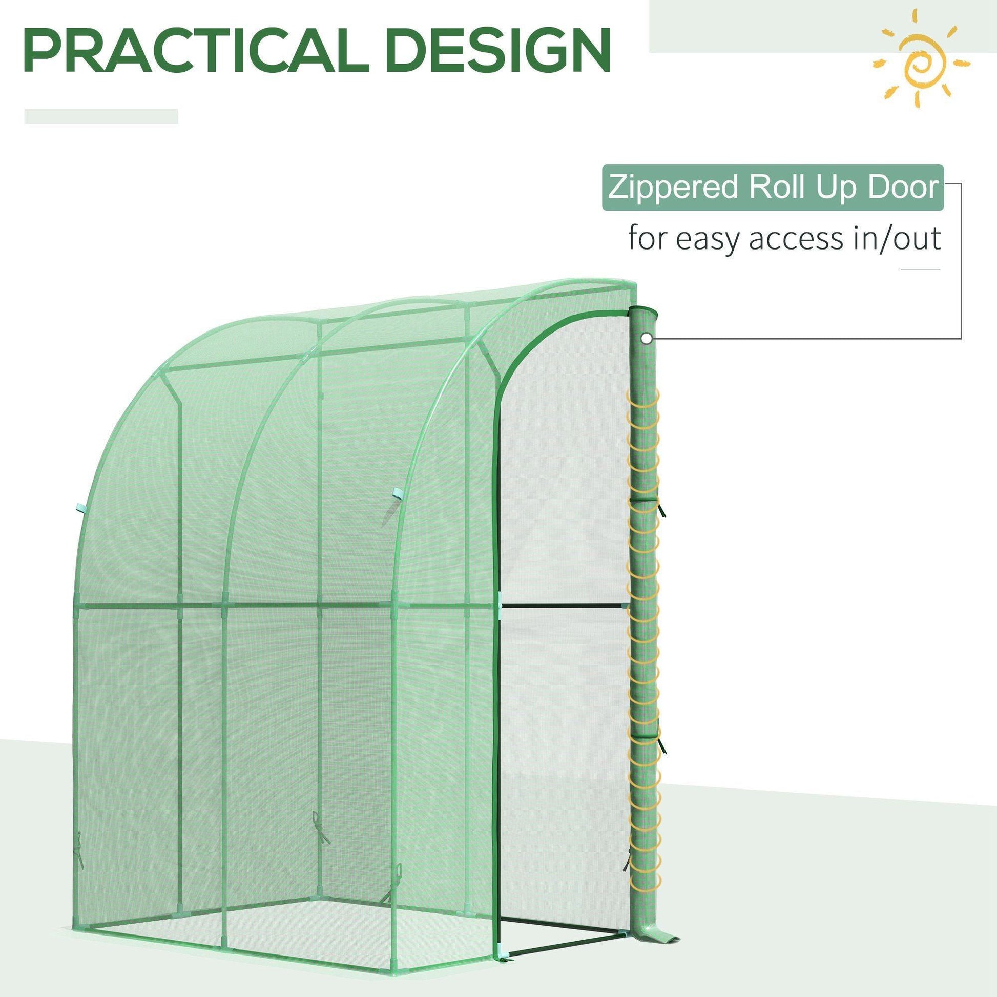 Outsunny Lean-to Wall Greenhouse - Compact & Durable - ALL4U RETAILER LTD