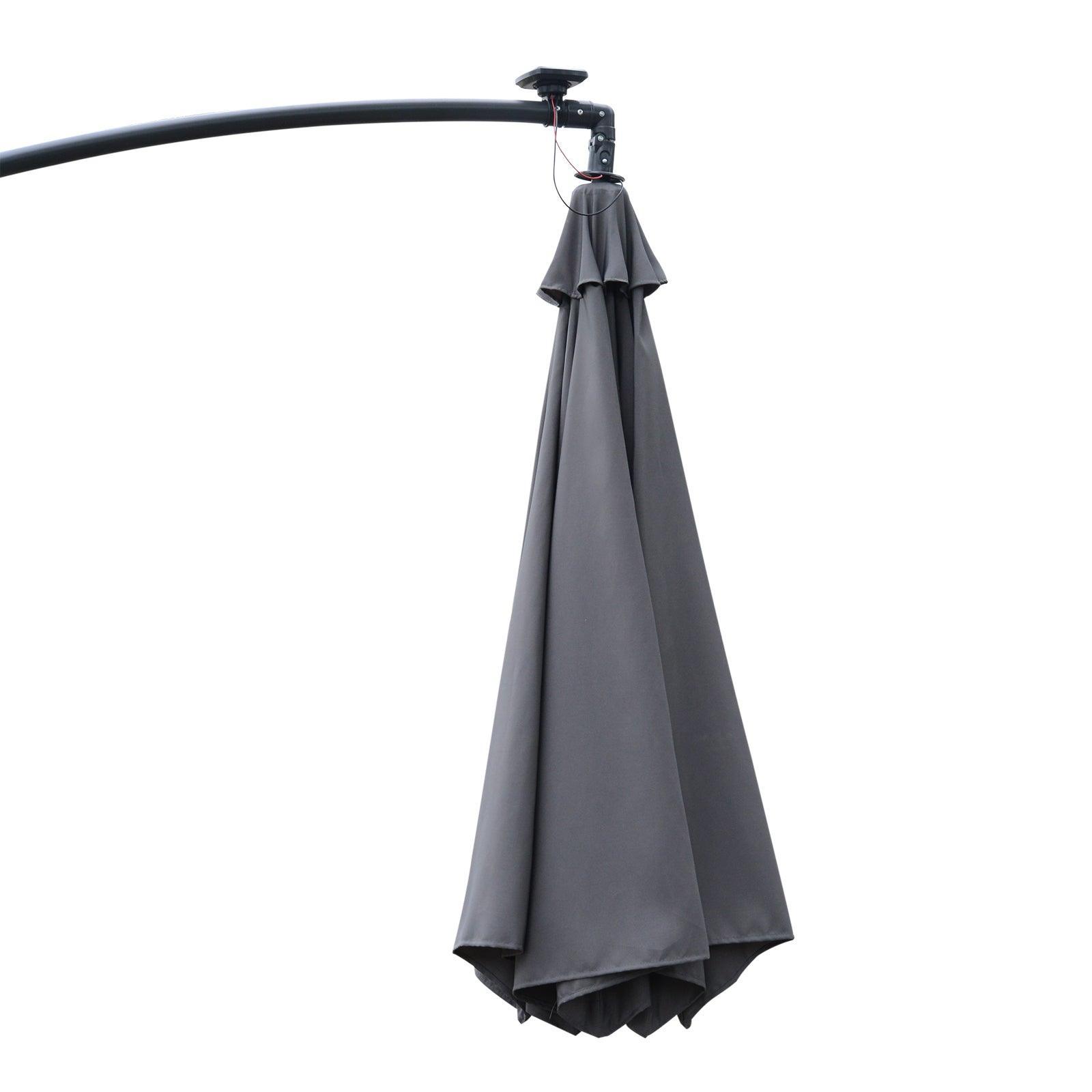 Outsunny LED Cantilever Umbrella with Solar Lights - ALL4U RETAILER LTD