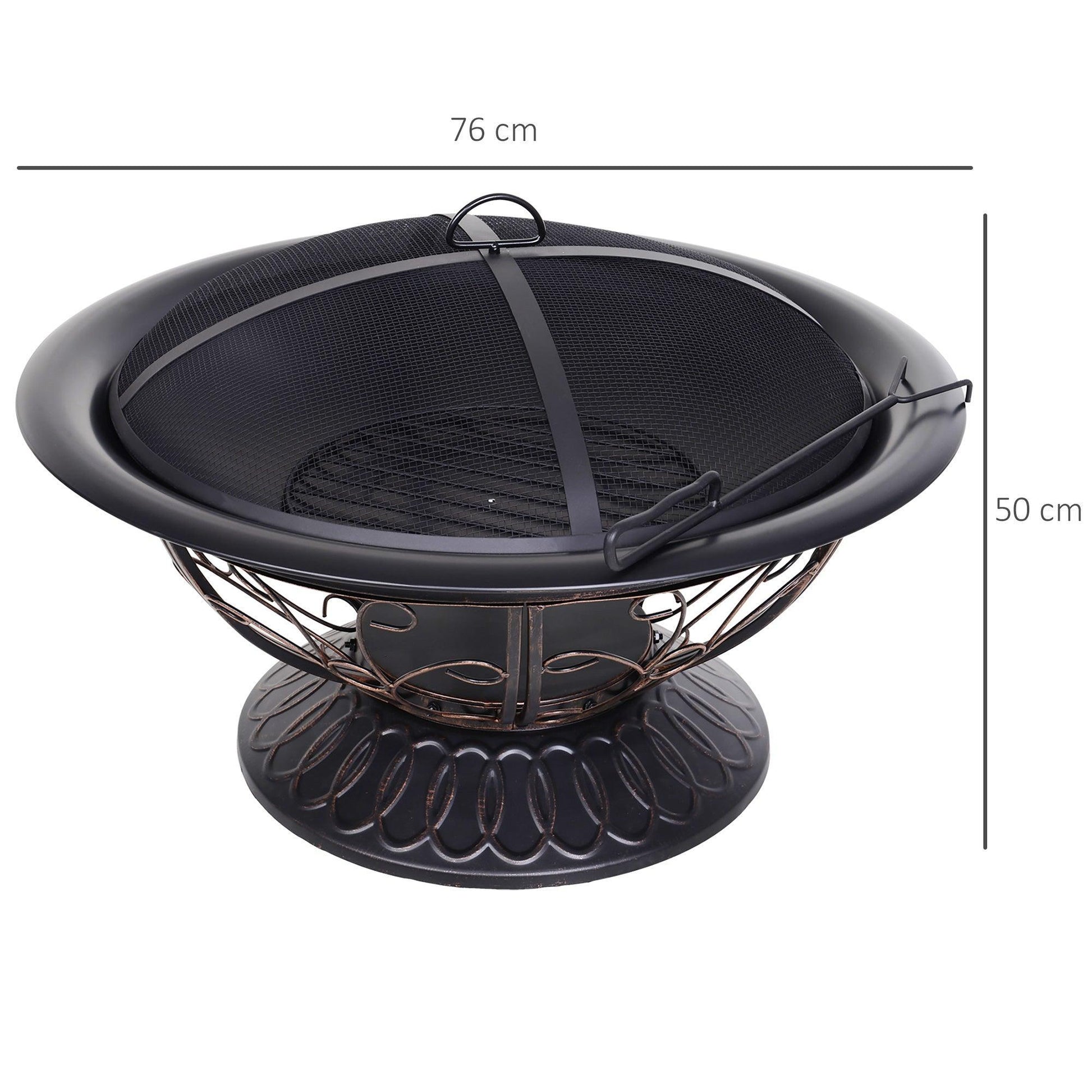 Outsunny Lift-Top Steel Firepit: Simplified. - ALL4U RETAILER LTD